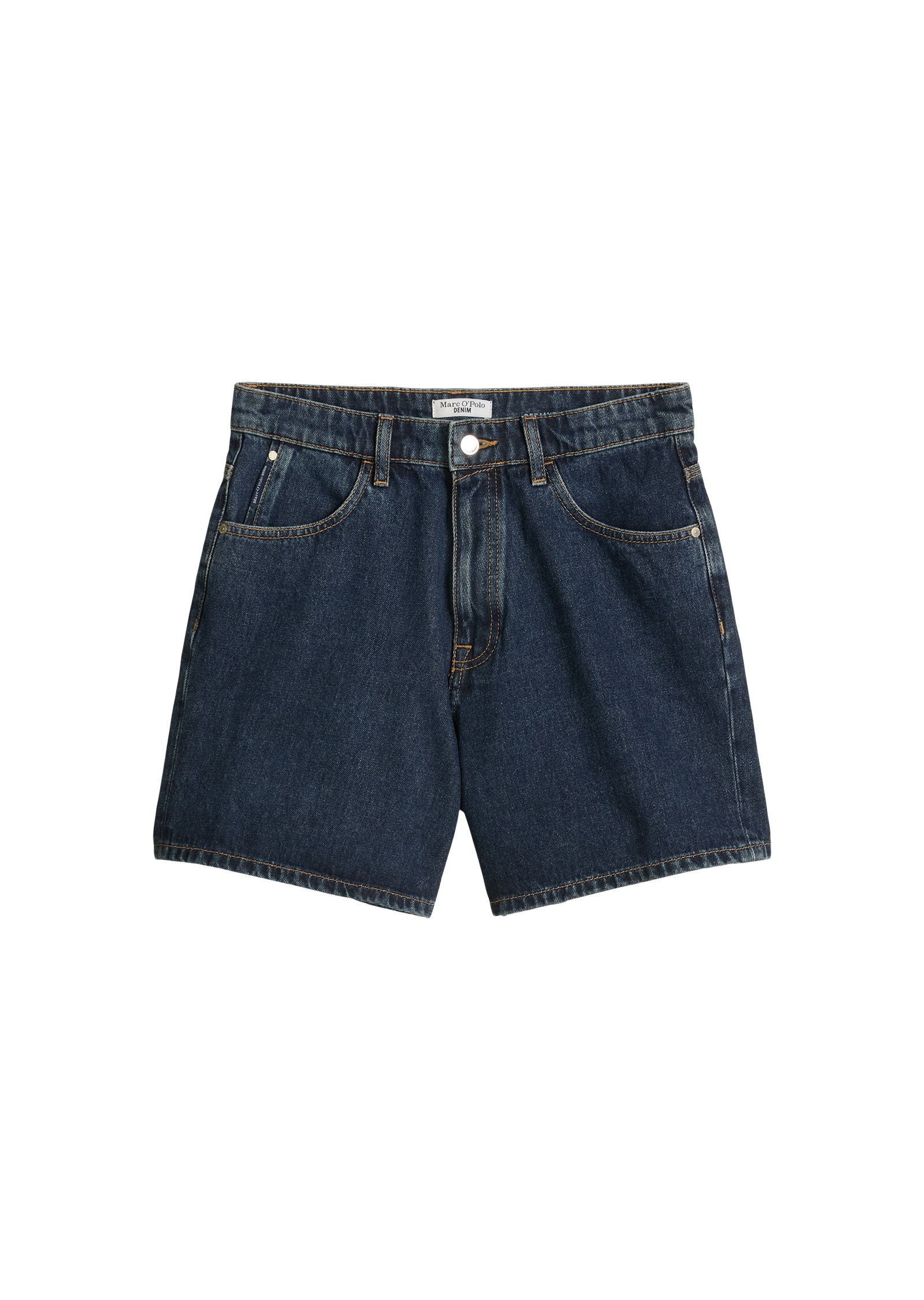Marc O'Polo DENIM Jeansshorts »Model Filda relaxed aus Rigid Denim« hohe Leibhöhe