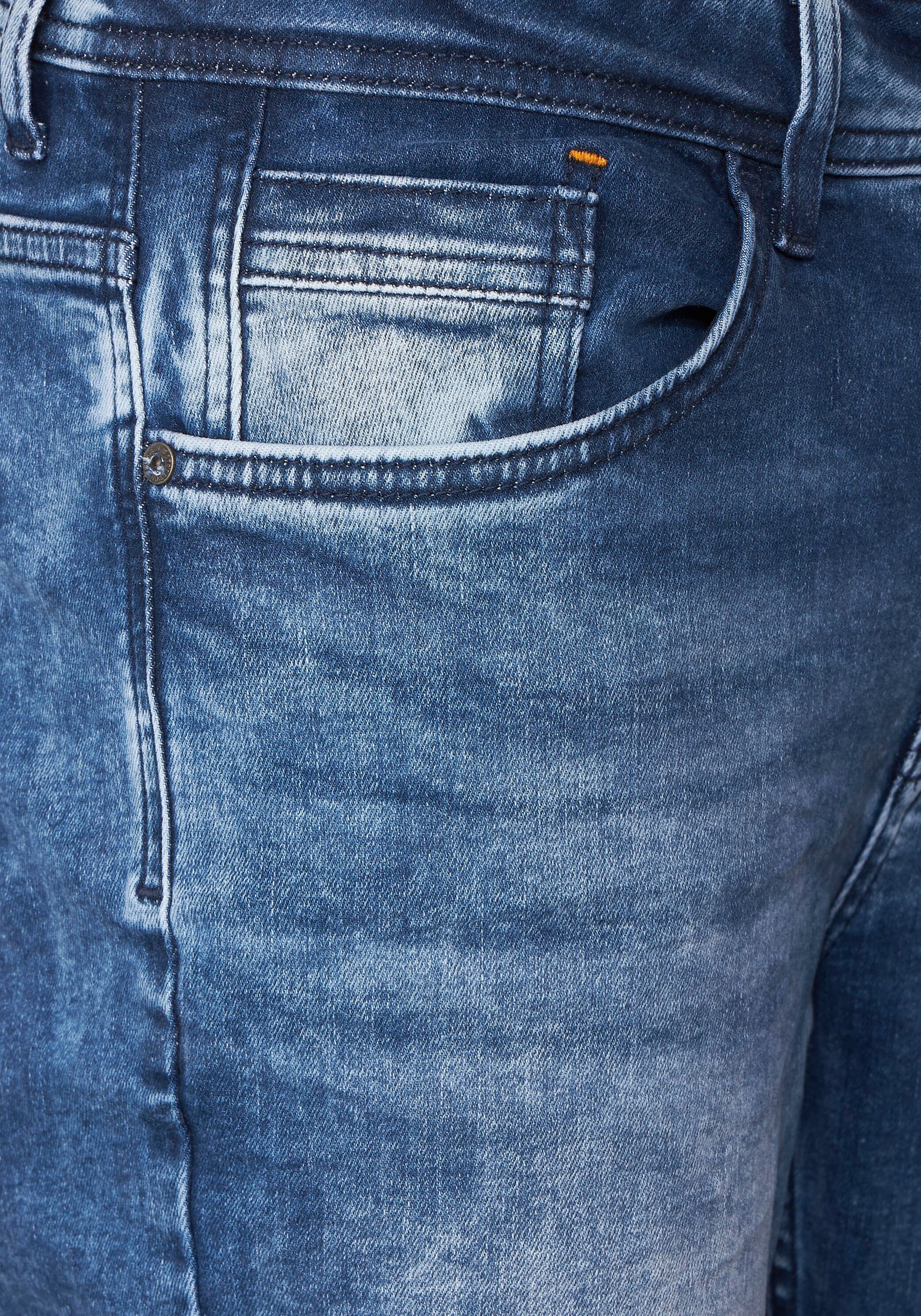 STREET ONE MEN Regular-fit-Jeans, mit cooler Used-Optik