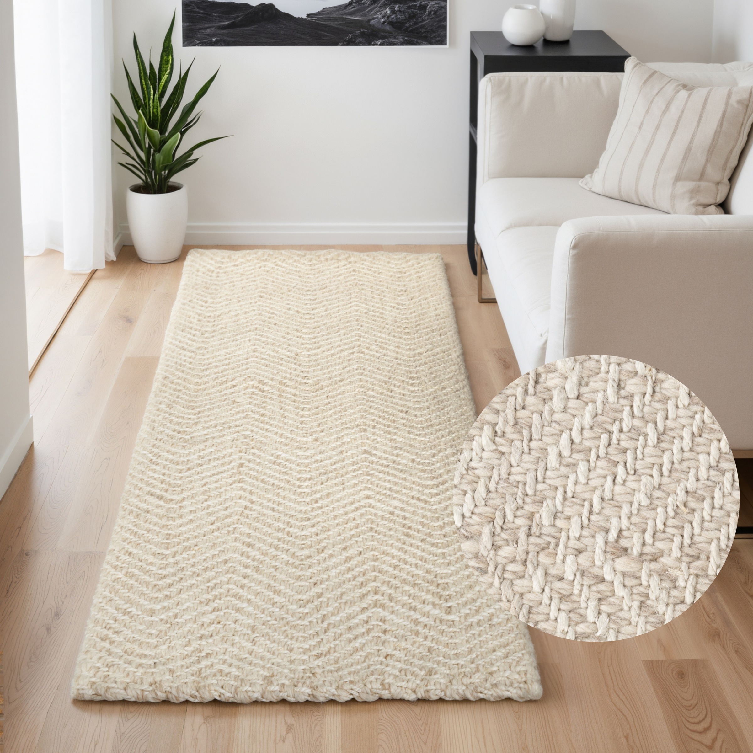 ELLE DECORATION Wollteppich »Majoli«, rechteckig, 10 mm Höhe, Herringbone, günstig online kaufen