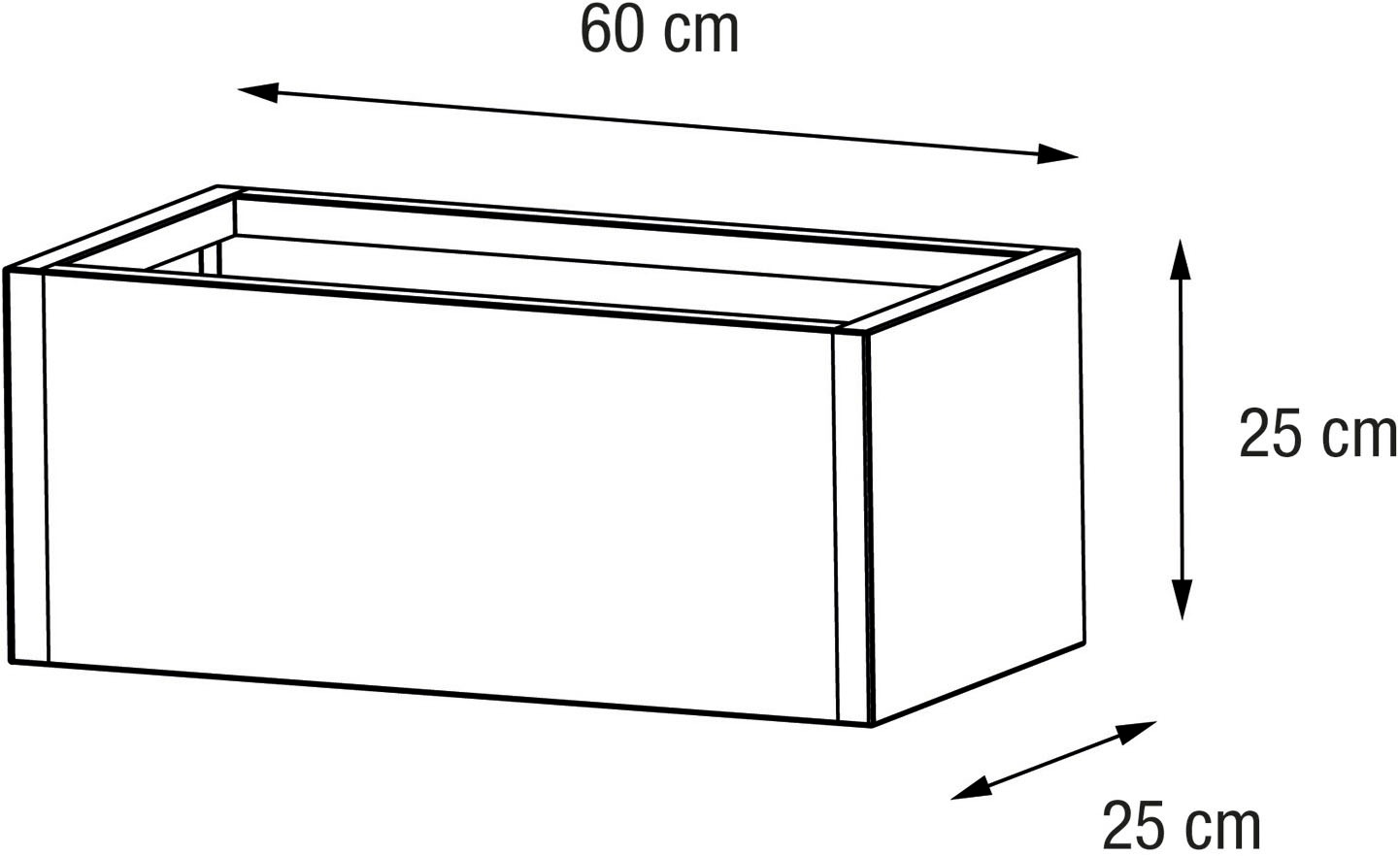 Herstera Garden Pflanzkübel »Cube« BxTxH: 60x25x25 cm