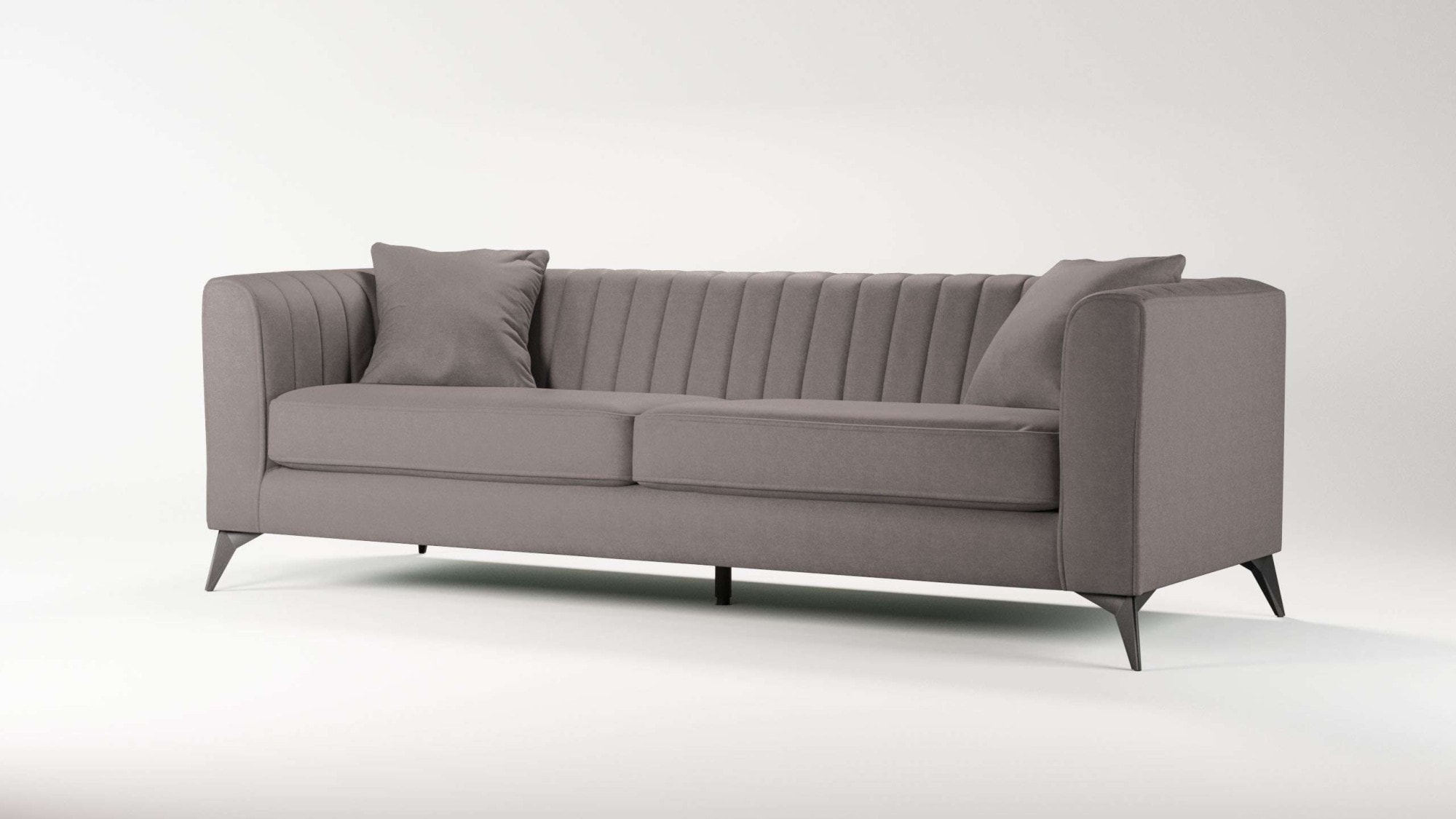 Places of Style 4-Sitzer »MATTHEW elegantes Designsofa, Maße B/T/H: 231/86/74 cm«, XXL, Steppung im Rücken, lose Sitzkissen, incl 2. Zierkissen