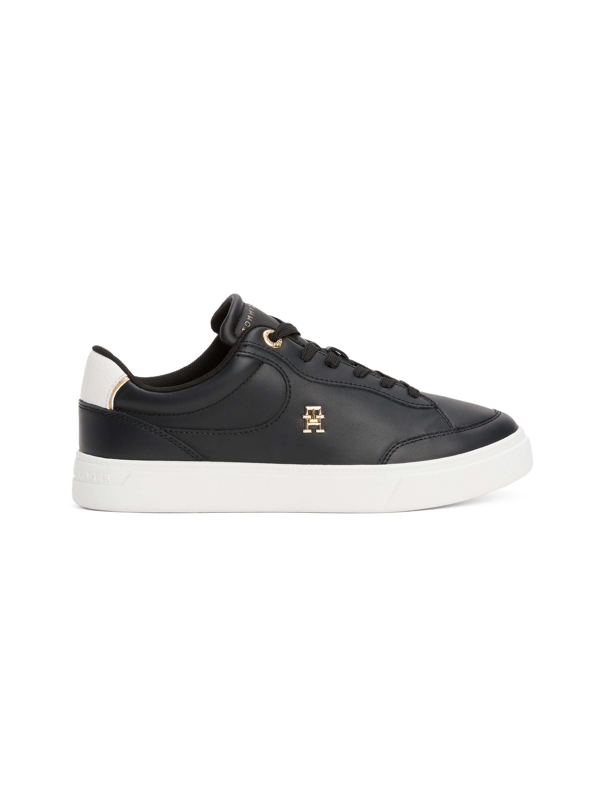 Tommy Hilfiger Plateausneaker »ESSENTIAL CHIC COURT SNEAKER«, Freizeitschuh, Schnürschuh, Halbschuh mit TH-Schmuckelement