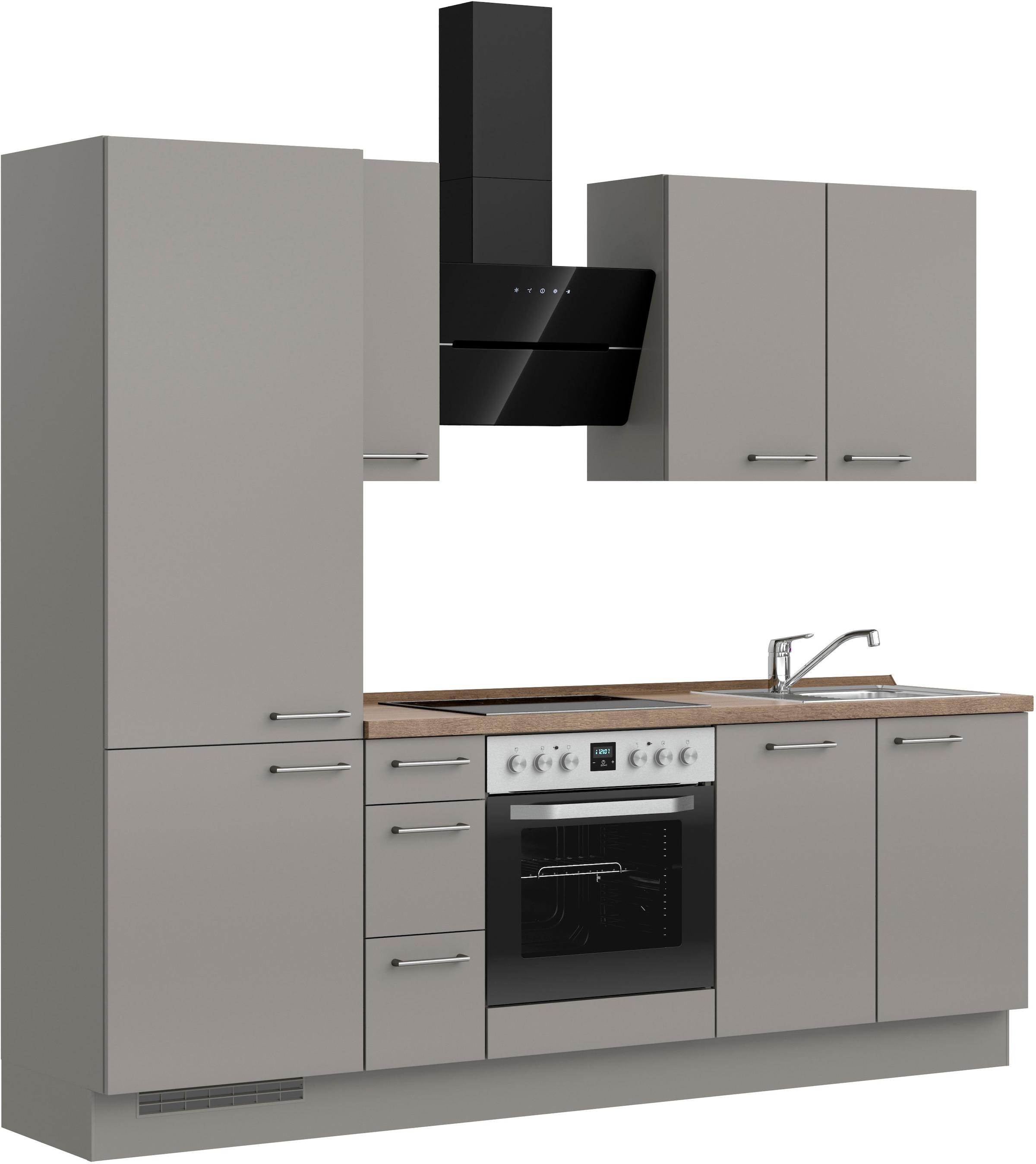 nobilia® Küchenzeile »"Laser II"«, vormontiert, Ausrichtung wählbar, Breite 240 cm, wahlw. mit E-Geräten