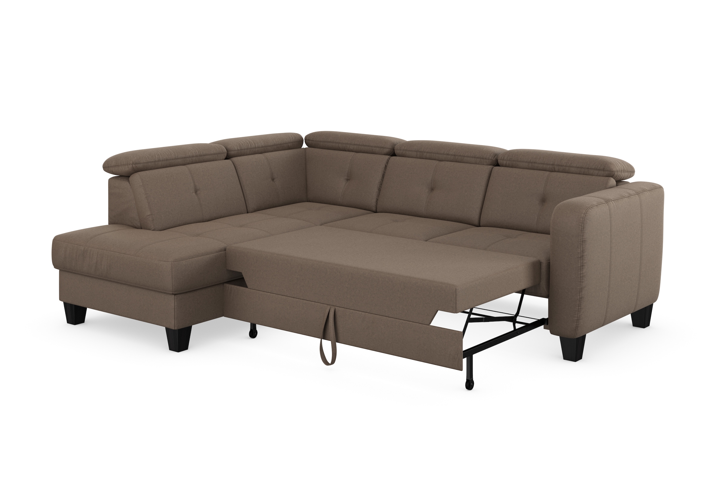 sit&more Ecksofa »Belluci L-Form«, inklusive Federkern, wahlweise mit Bettfunktion und Bettkasten