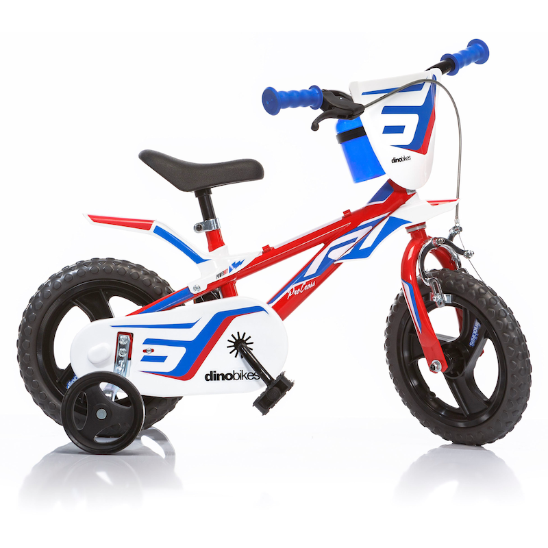 DINO Kinderfahrrad »Mountainbike 12 Zoll« 1 Gang mit Stützrädern, Frontschild und coolen Schutzblechen rot