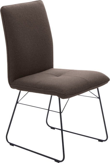 K+W Komfort & Wohnen Kufenstuhl, 1 St., Flachgewebe Q2 2250, Drahtgestell in Metall schwarz, Griff am Rücken, Steppung im Sitz