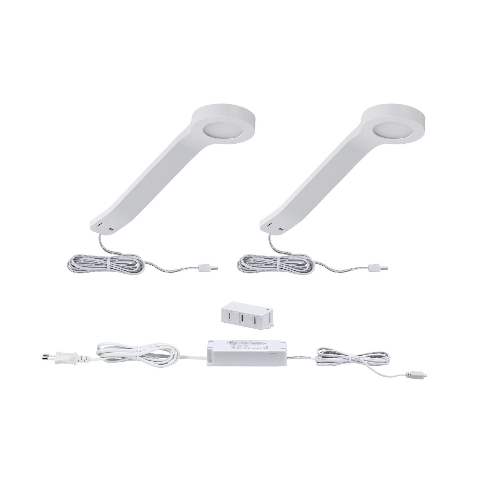 Paulmann Unterschrankleuchte »Clever Connect Mike 2x2,5W DC 2700-6500K 12V Weiß matt/Kunststoff«, 2 flammig, Starter-Set
