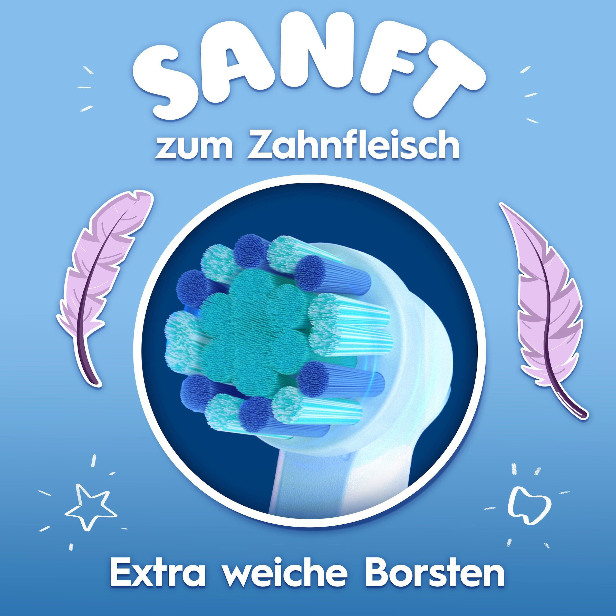 Oral-B Elektrische Zahnbürste »Pro Kids Frozen« 1 Stk. Aufsteckbürsten für Kinder ab 3 Jahren