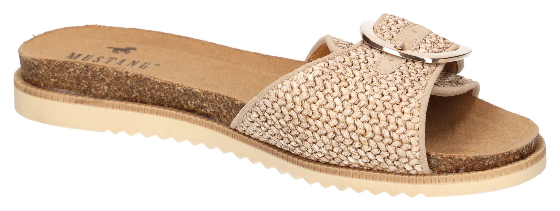 Mustang Shoes Pantolette  , Flats, Sommerschuh, Sandale in Flechtoptik