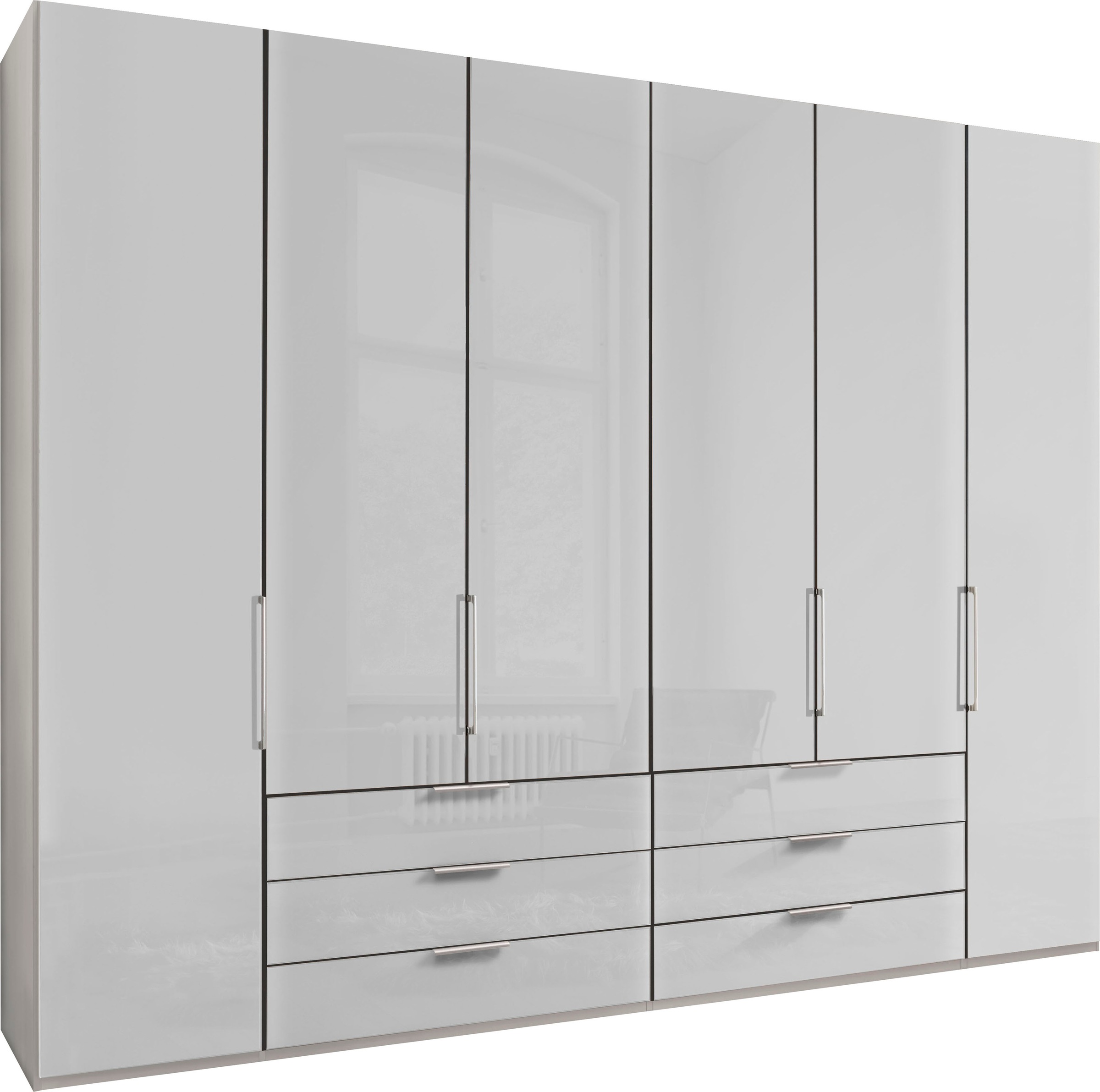 WIEMANN Falttürenschrank »Monaco, Kleiderschrank, Schrank, Wäscheschrank, mit edler Glasfront« 2 Breiten, 2 Höhen 216/236 cm auswählbar, MADE IN...