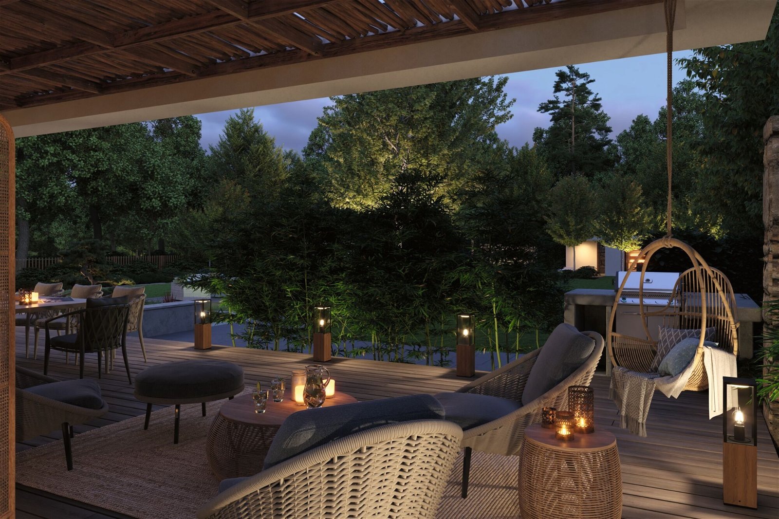 Paulmann LED Gartenstrahler »Lichtobjekt Timba IP44 eckig 600mm max. 60W 230V E27 Holz«, 1 flammig, Leuchtmittel E27 | ohne Leuchtmittel