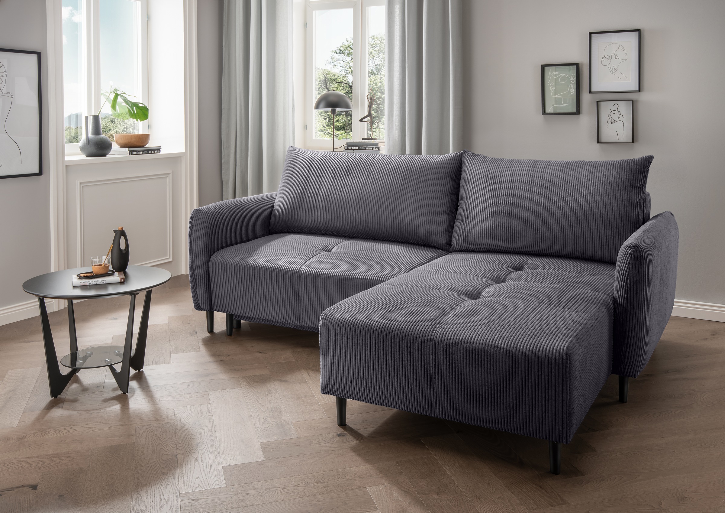 INOSIGN Ecksofa »Mara, L-Form, aktueller Cord Bezug und tolle Farben, schma günstig online kaufen