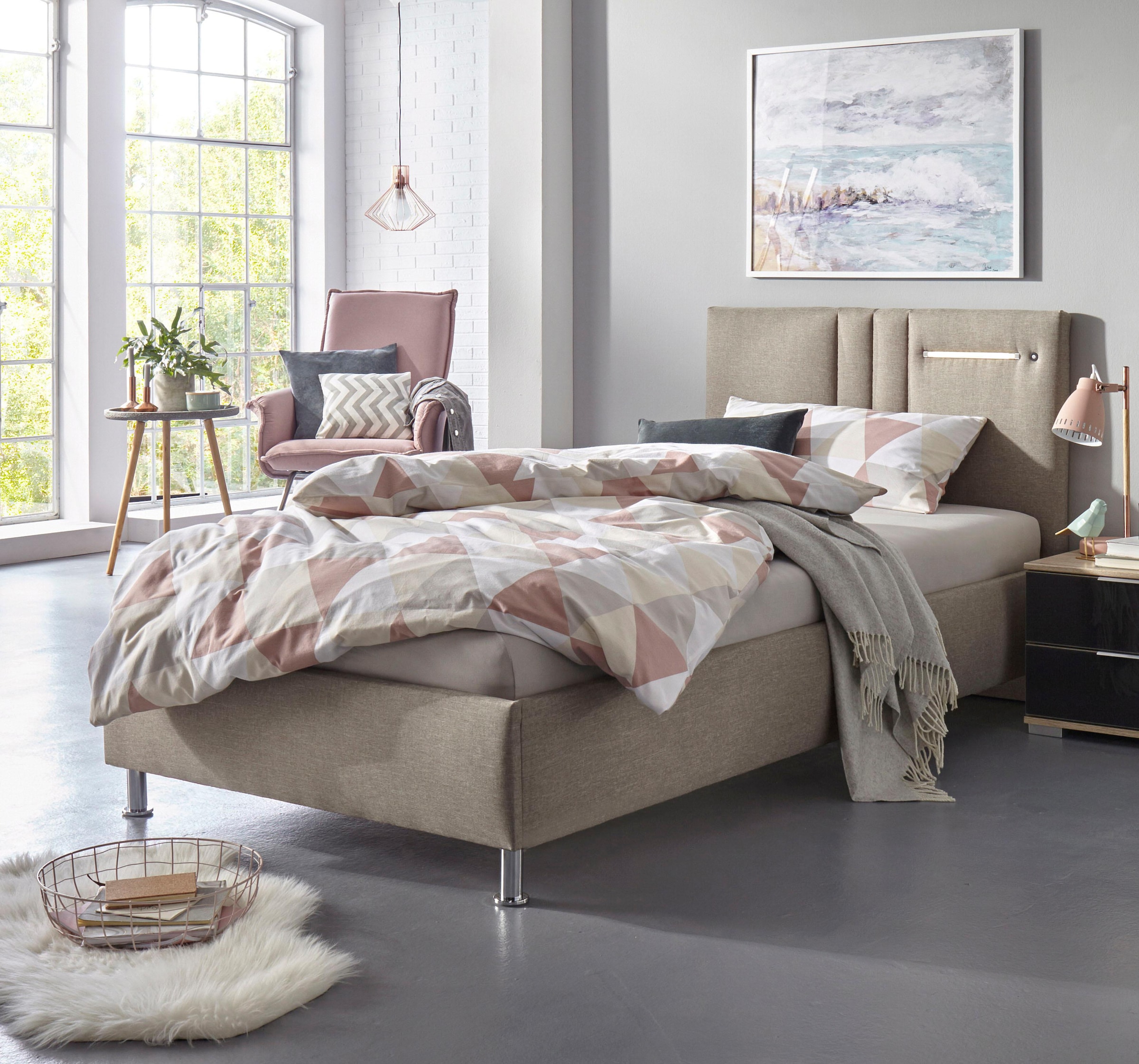 Westfalia Schlafkomfort Polsterbett "Elba" wahlweise mit LED-Beleuchtung günstig online kaufen