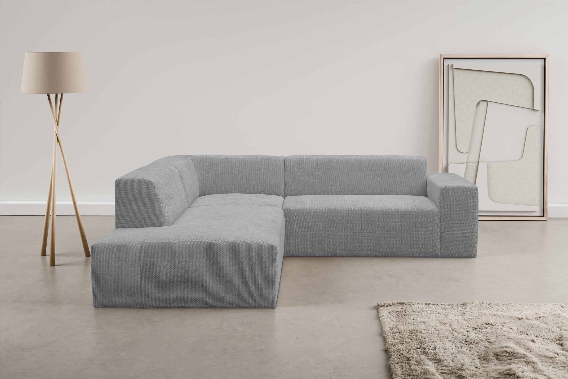 WERK2 Ecksofa »Zeus-M, tolles Sofa mit schönen Details, L-Form«, Curvy Tren günstig online kaufen