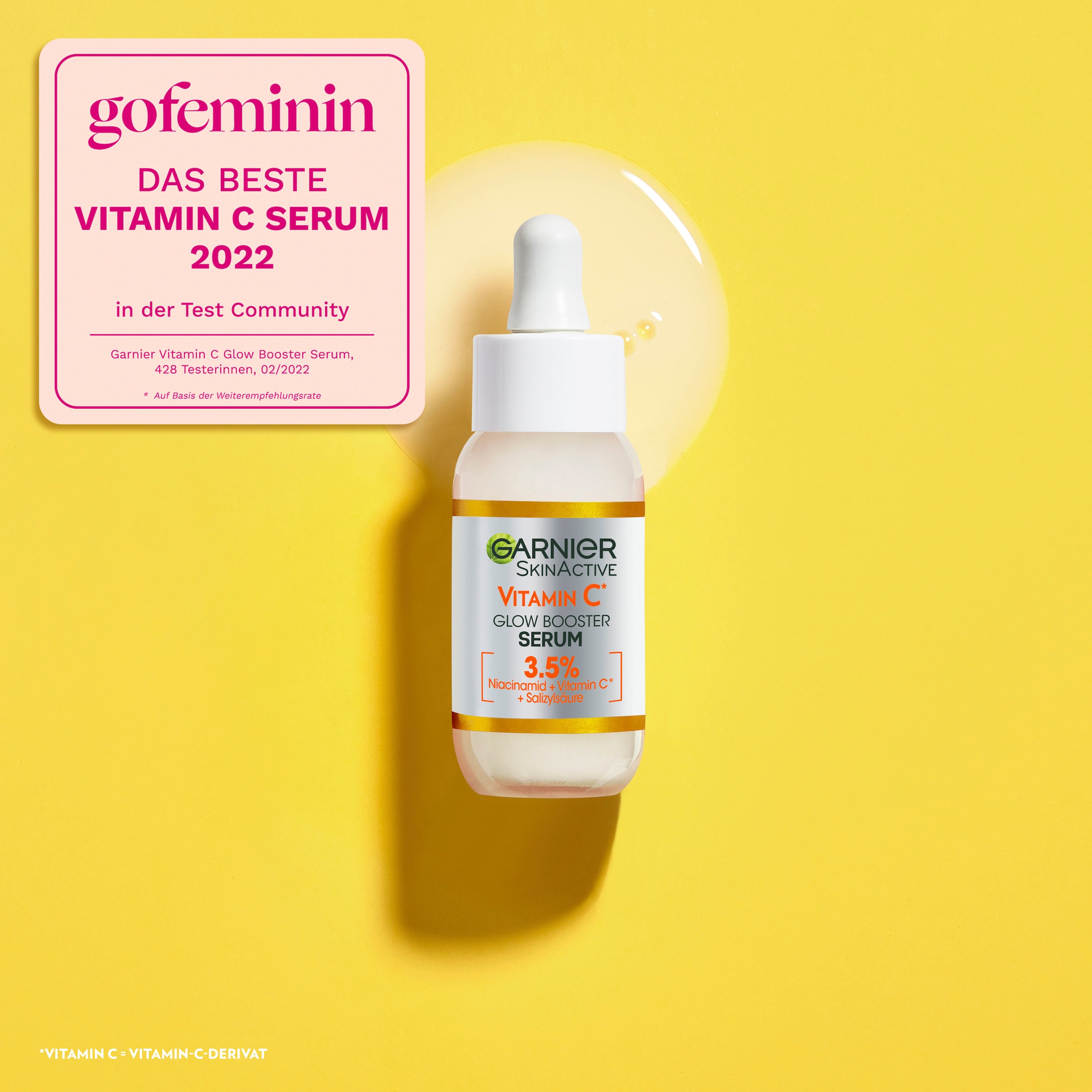 GARNIER Gesichtsserum »SkinActive Glow Booster Serum«, mit hoher Wirksamkeit