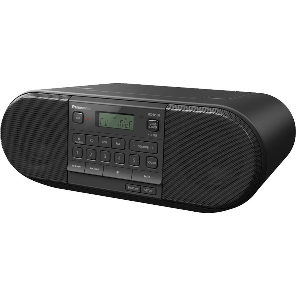 Panasonic Boombox »RX-D550E-K CD-«, (Bluetooth FM-Tuner-UKW mit RDS 20 W)