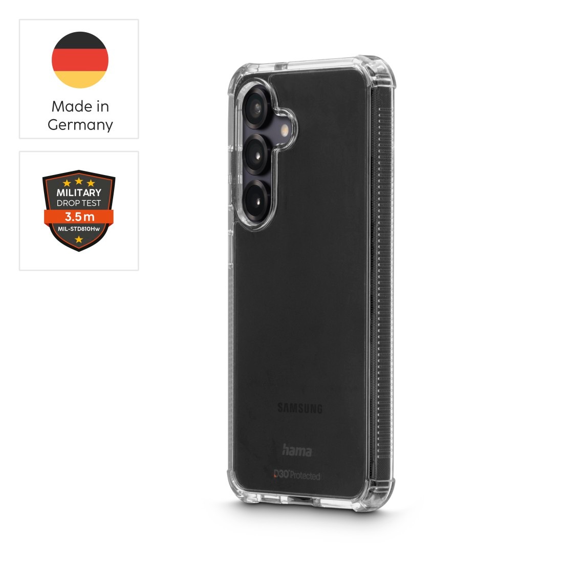 Hama Smartphone-Hülle »Handyhülle „Extreme Protect“ für Galaxy S25 (stoßfest, sturzsicher)« Wireless-Charging