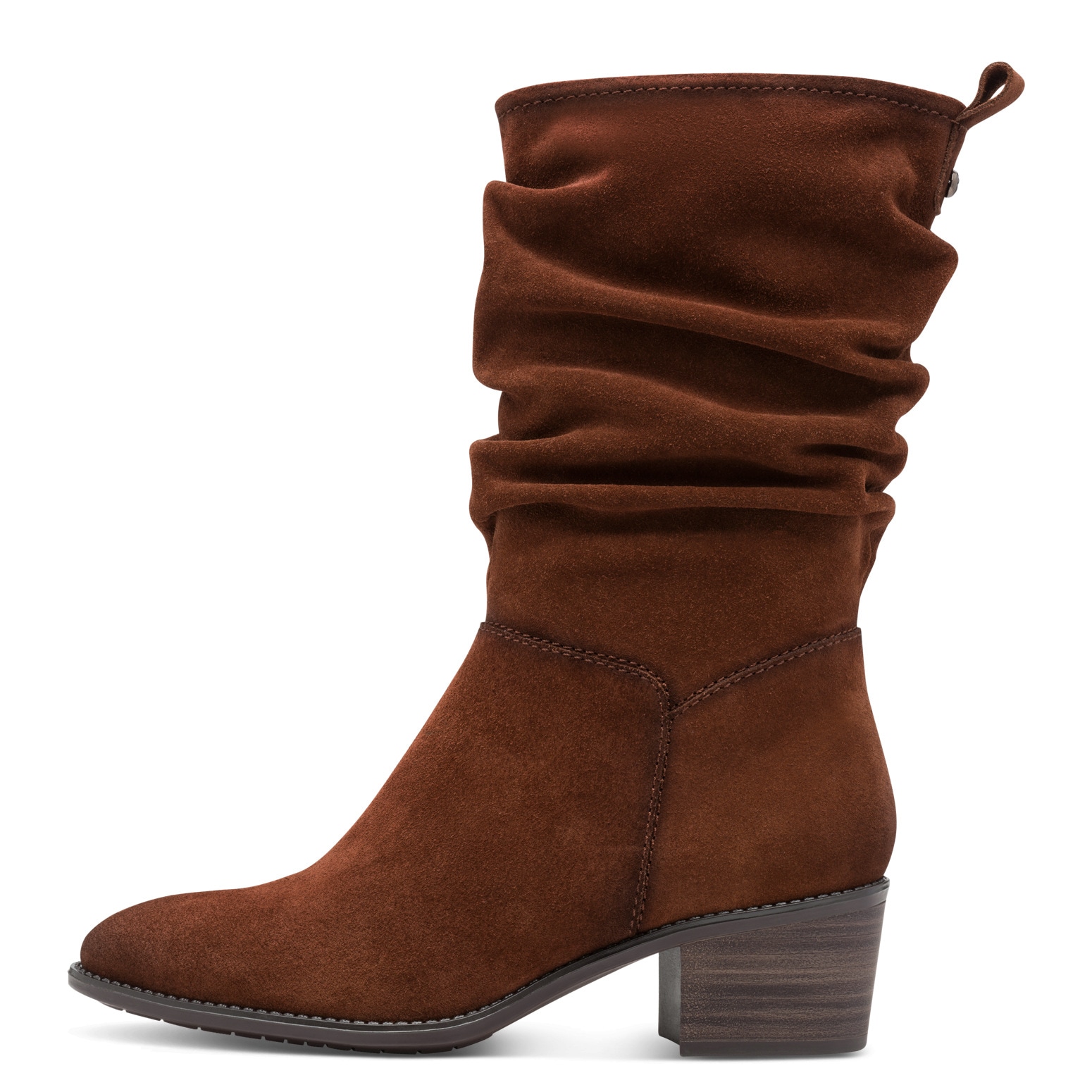 Tamaris Stiefel, Blockabsatz, Kurzstiefel mit Falten am slouchy Schaft