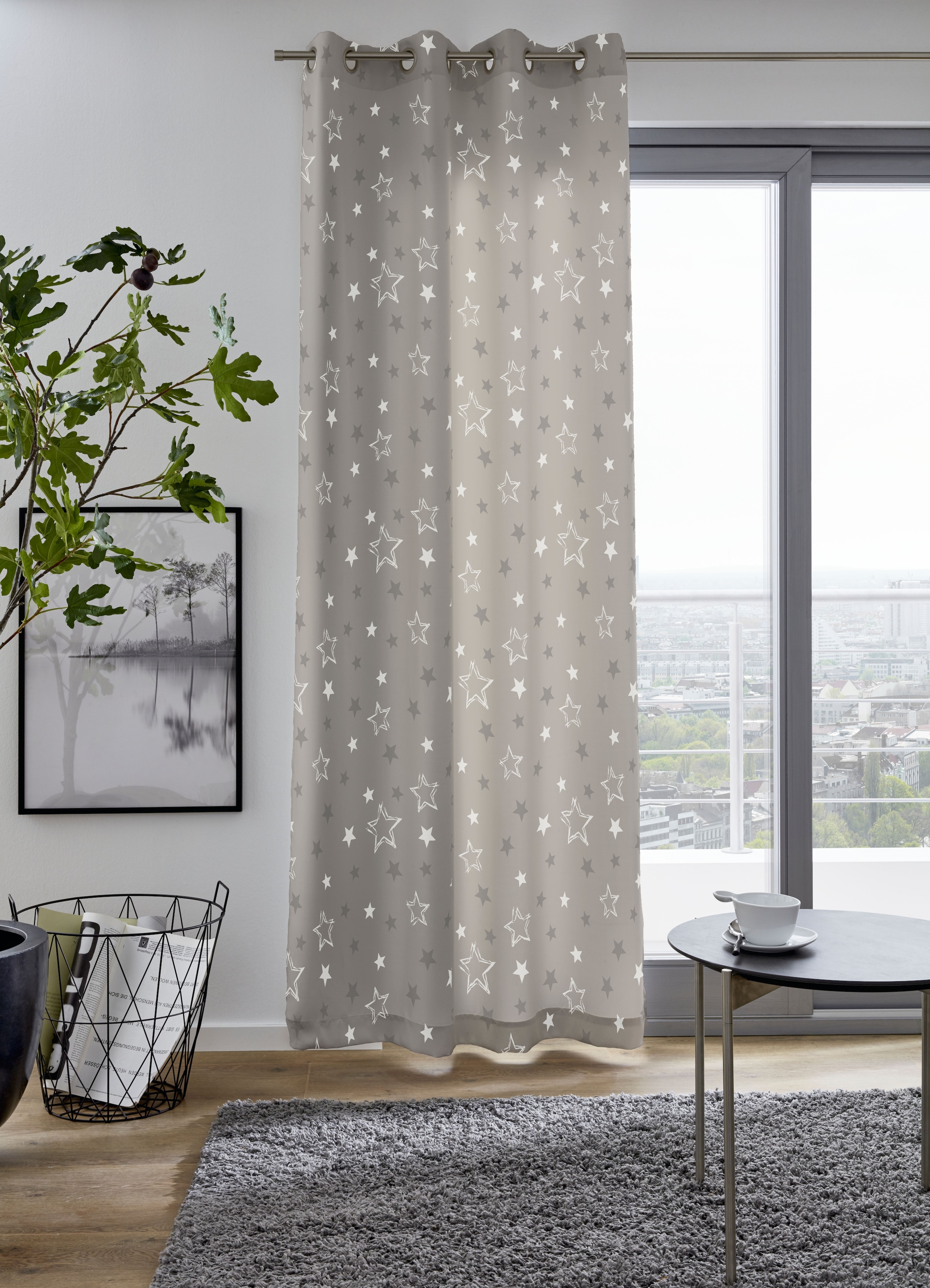 my home Vorhang »STARRY«, (1 St.), bedruckt, blickdicht, verschiedene Größen