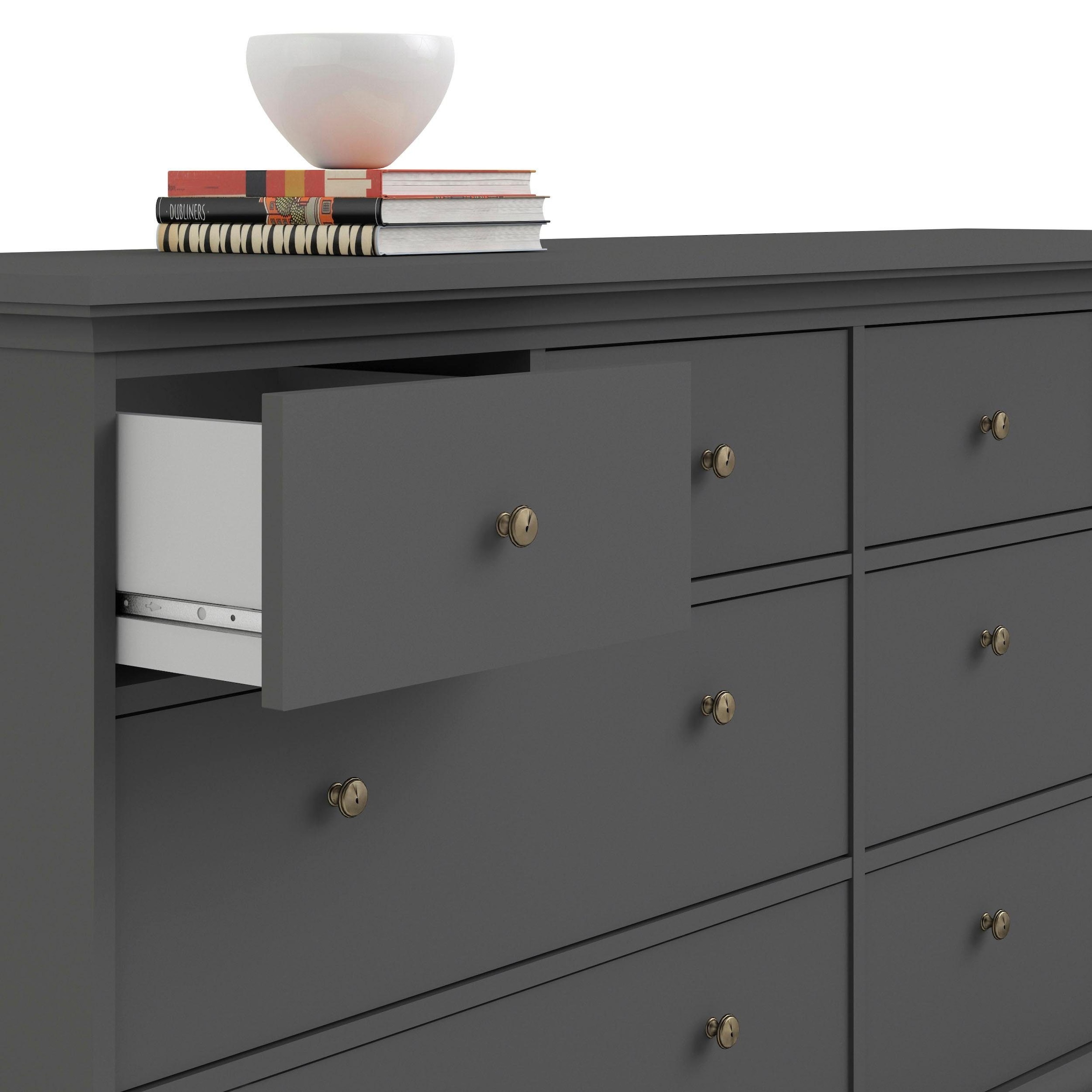 Home affaire Kommode »Paris, Aufbewahrung, Schubladenschrank, Stauraum«, mit 8 Schubladen, Breite 184 cm, Höhe 87 cm