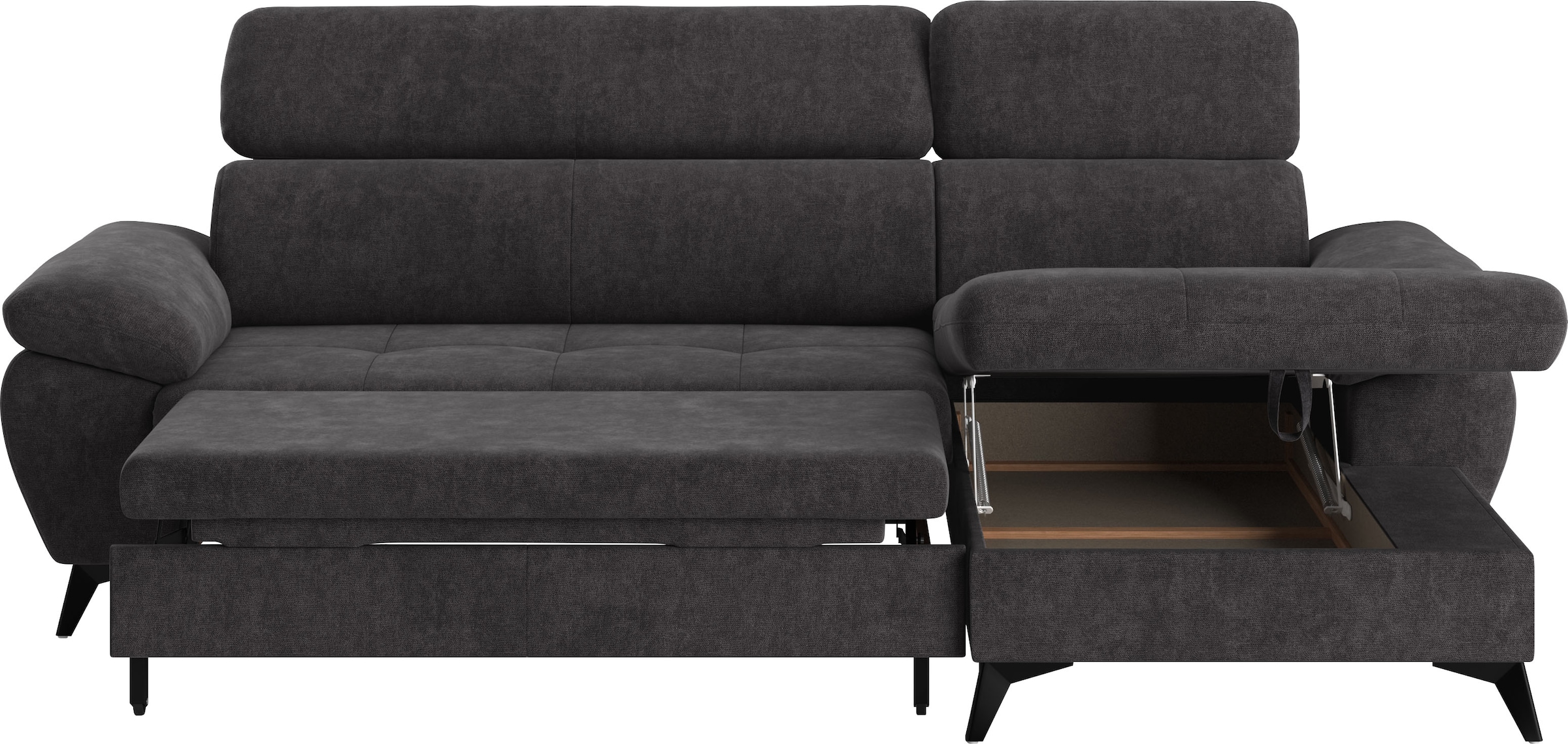 COTTA Ecksofa »Hudson L-Form«, mit Kopfteilverstellung, wahlweise mit Bettfunktion & Bettkasten
