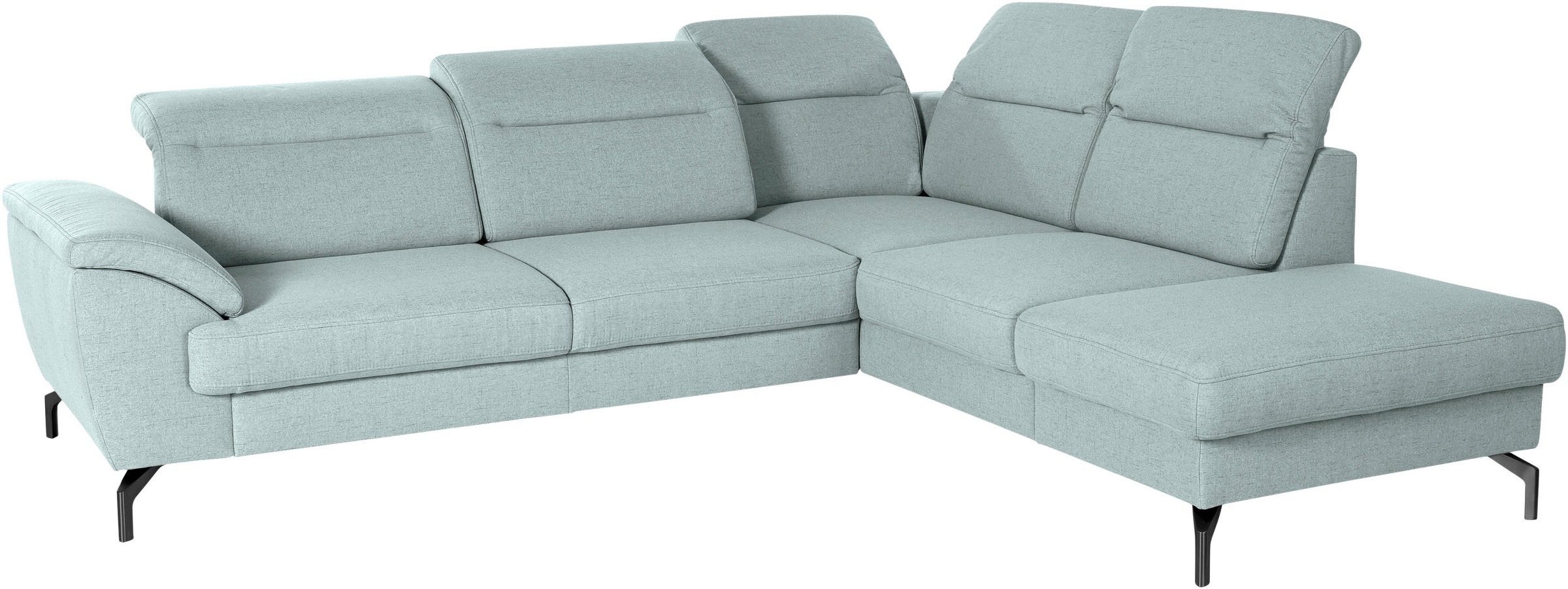 sit&more Ecksofa »Percy L-Form«, 15 cm Fußhöhe, Sitztiefenverstellung, wahlweise in 2 Fußfarben