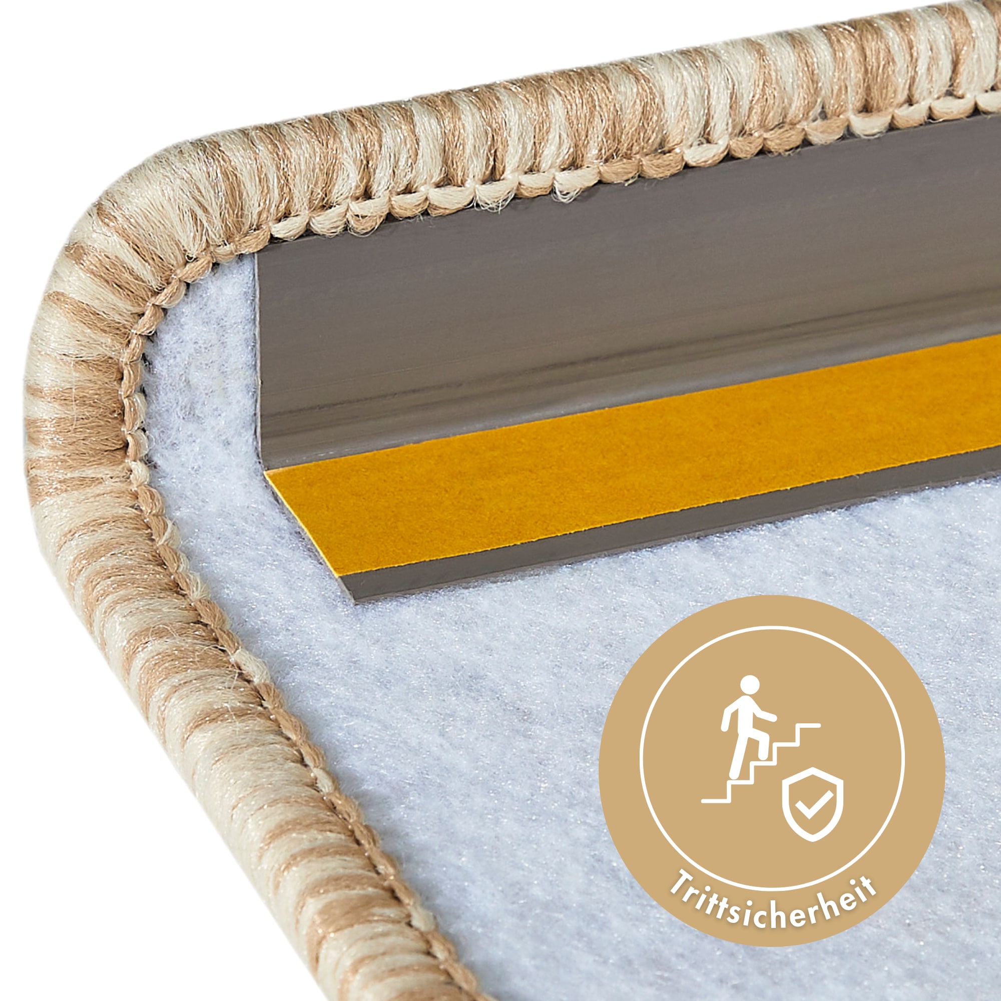 Andiamo Stufenmatte »Leo, Made in Poland« halbrund 6 mm Höhe grobe melierte Schlinge, selbstklebend, 15 Stück in einem Set