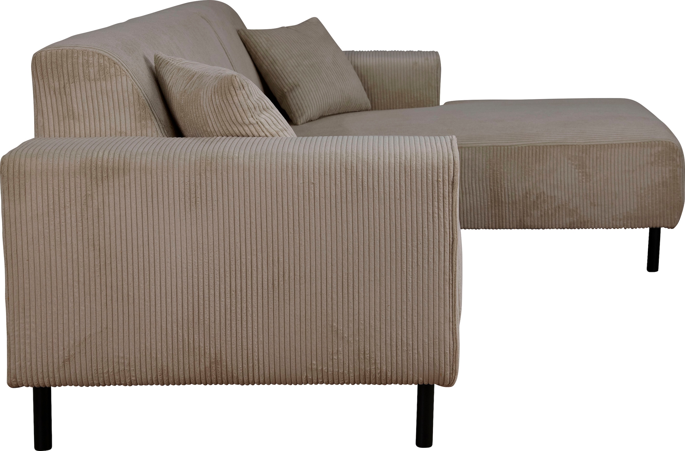 Home affaire Ecksofa »ARROS L-Form mit Wellenunterfederung, Maße B/T/H: 235/163/81 cm«, incl. Zierkissen, mit Recamiere rechts/links bestellbar, auch in Cord