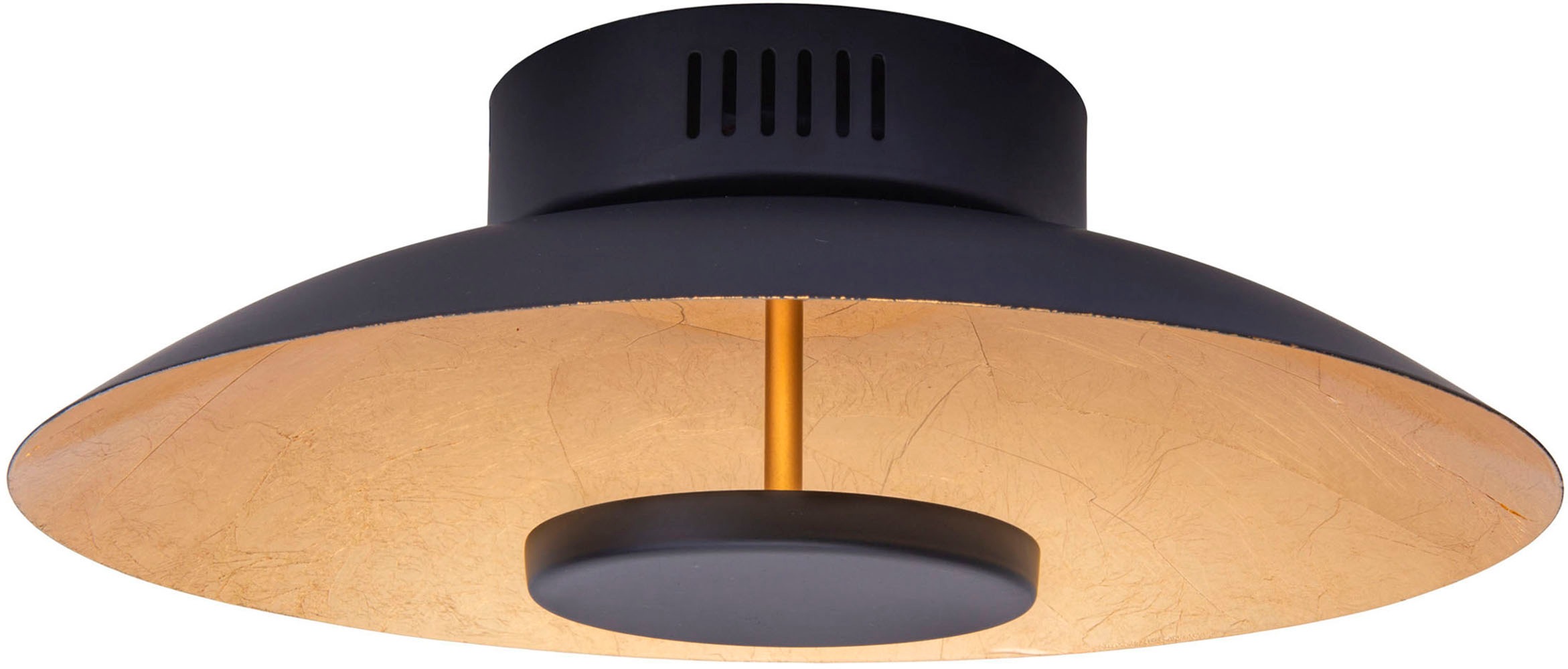 näve LED Deckenleuchte »Firenze« LED-Modul 1 Stk. Schirm gewölbt in schwarz/goldschimmernd, warmweißes Licht, D: 30cm