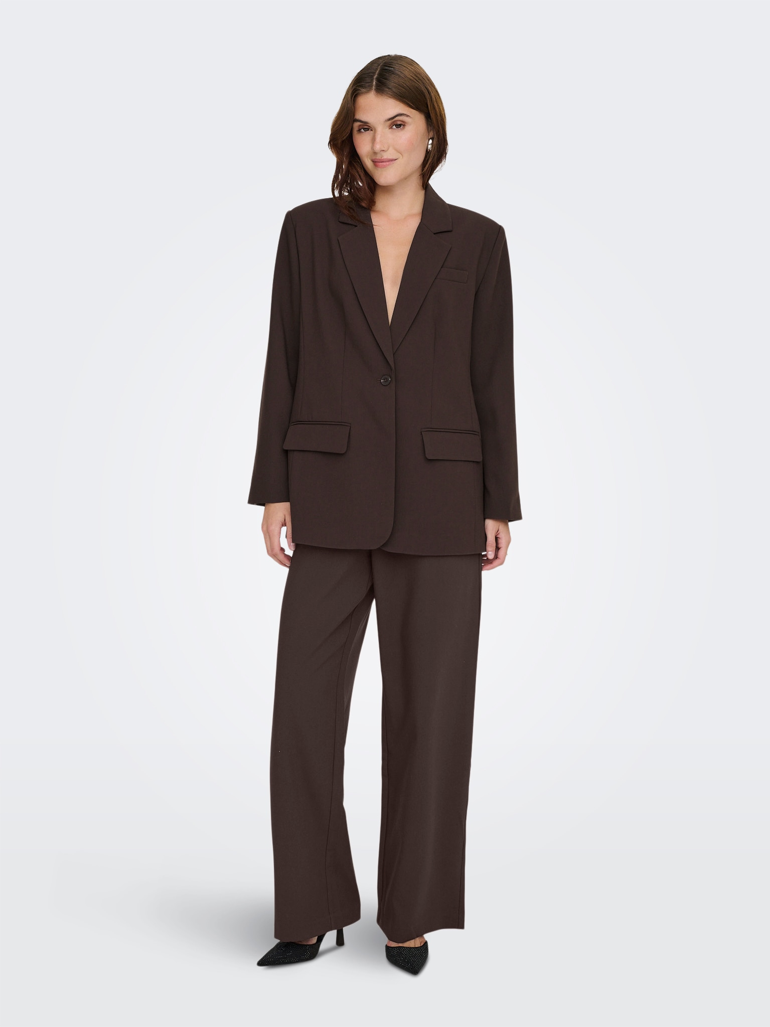 ONLY Longblazer »ONLLINDA-RAVEN L/S BF BLAZER TLR NOOS« Materialmix, oversize