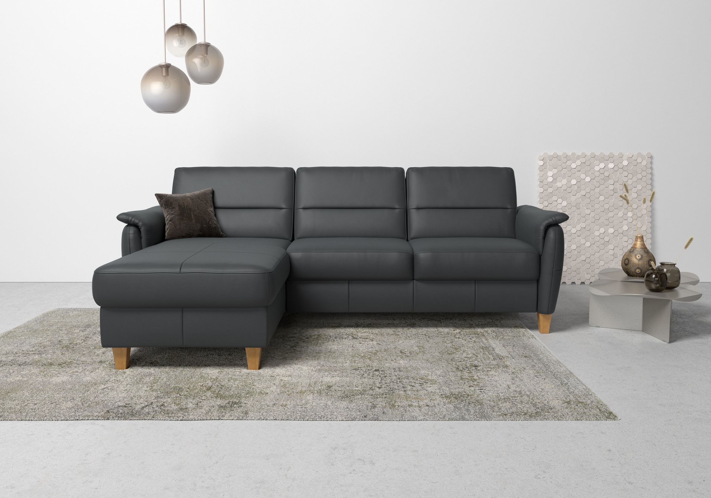Home affaire Ecksofa »Palmera L-Form, B: 244 cm« optional Bettfunktion & Be günstig online kaufen