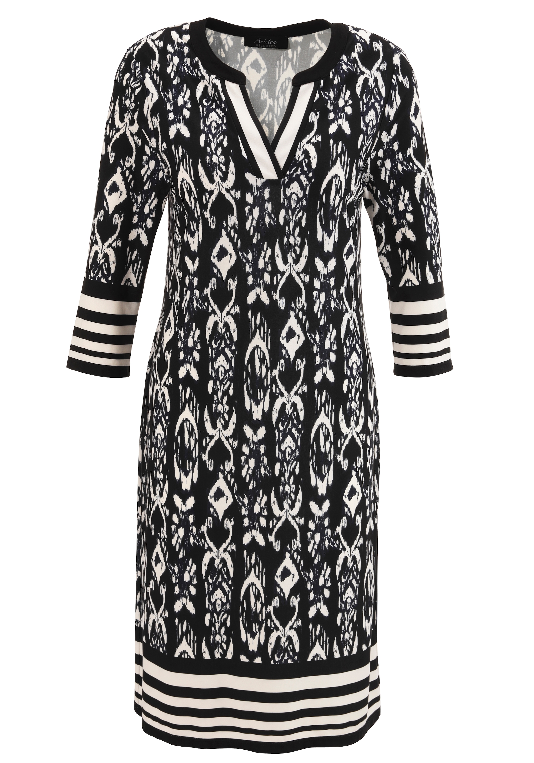 Aniston SELECTED Jerseykleid, mit femininen Ethno-Muster Allover