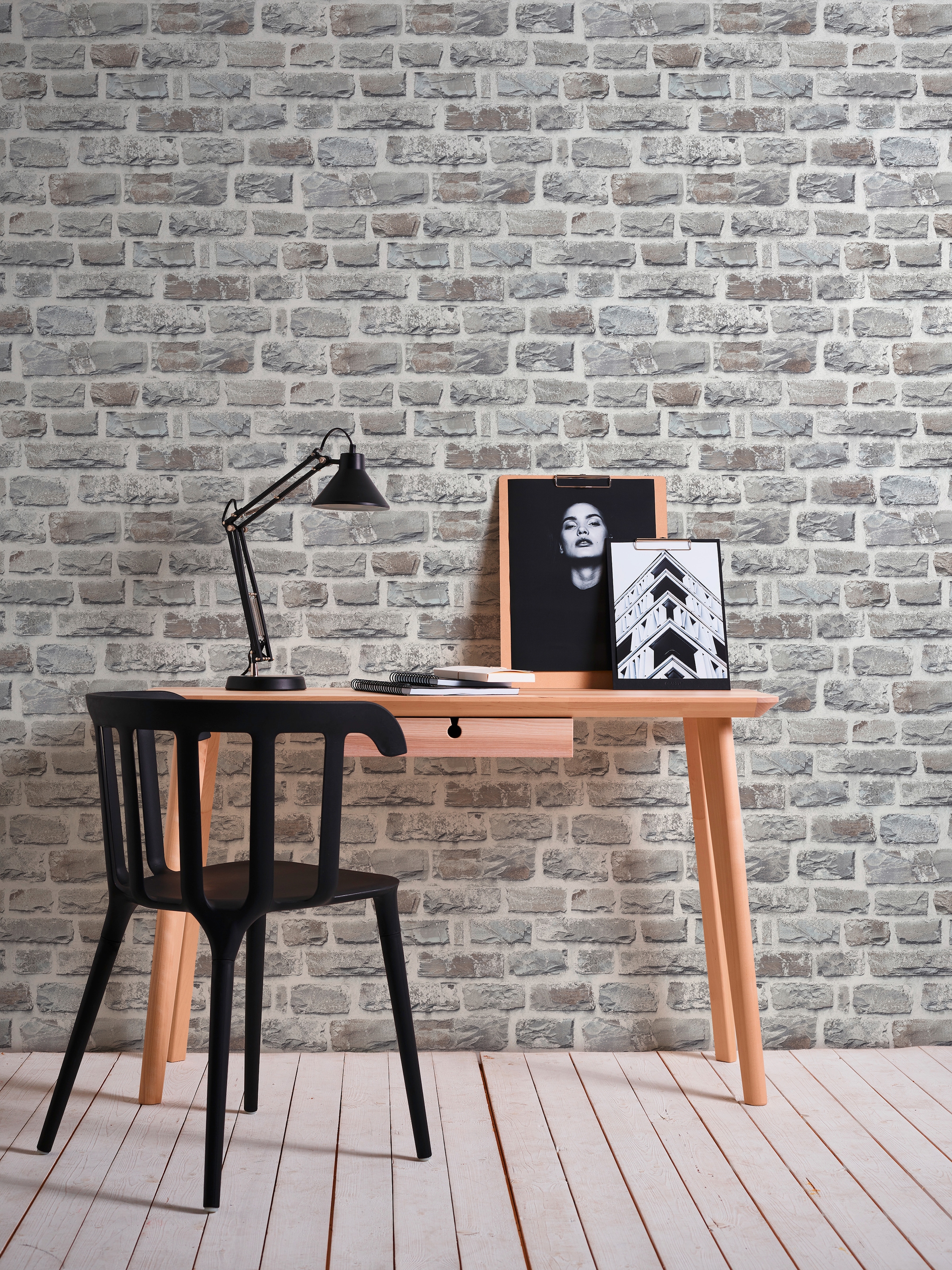 living walls Vliestapete »Neue Bude 2.0«, Steinoptik-gemustert-Motiv, Landhaus Tapete Stein Tapeten Wohnzimmer Schlafzimmer Küche Flur Optik