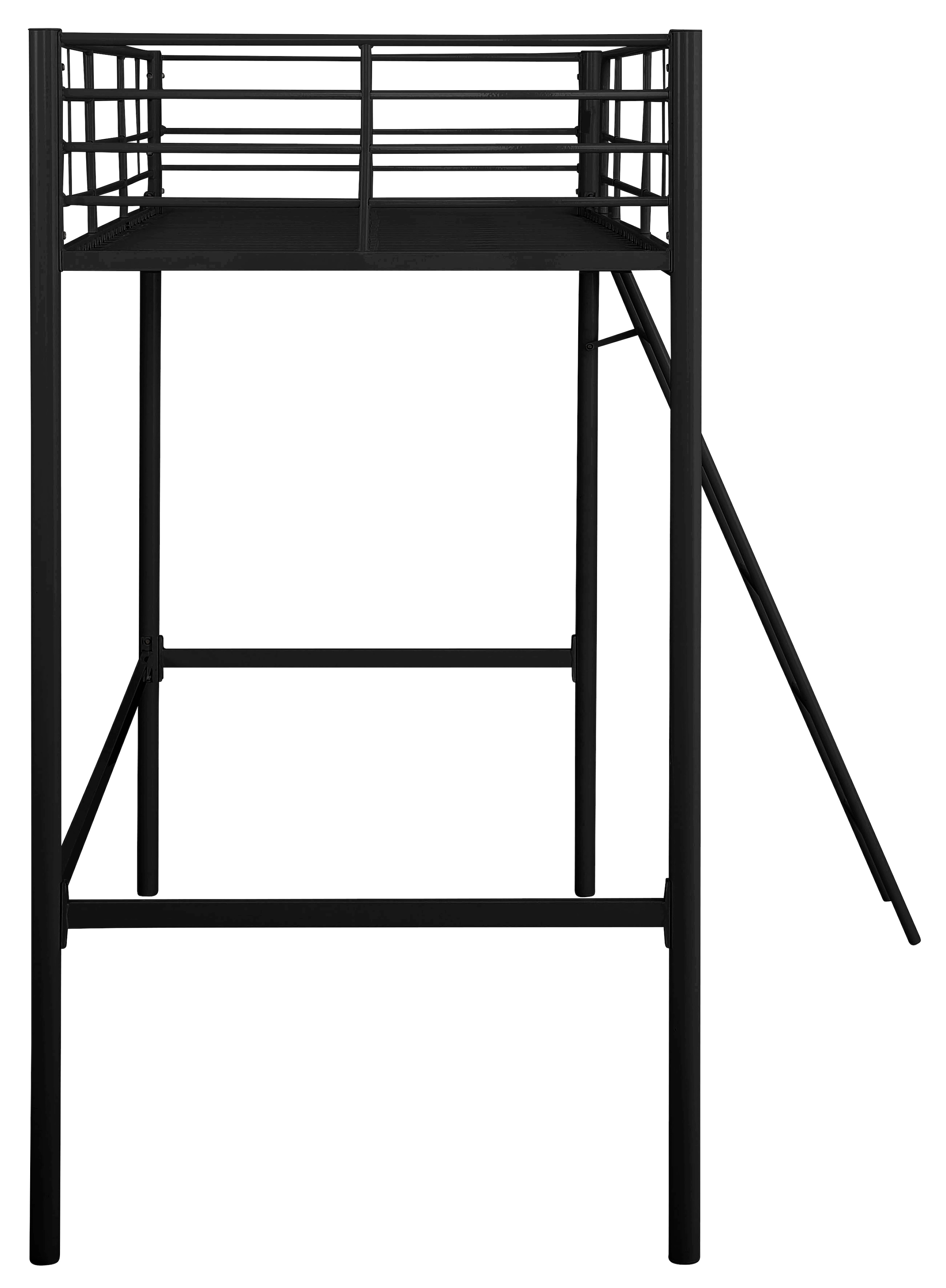 Lüttenhütt Hochbett »Hayo, Topseller! Zeitloses Metallbett, in mehreren Farben«, (Gesamtmaße (B/T/H) ca. 208/159/186 cm), inkl. Lattenrost, Absturzsicherung und Leiter aus Metall