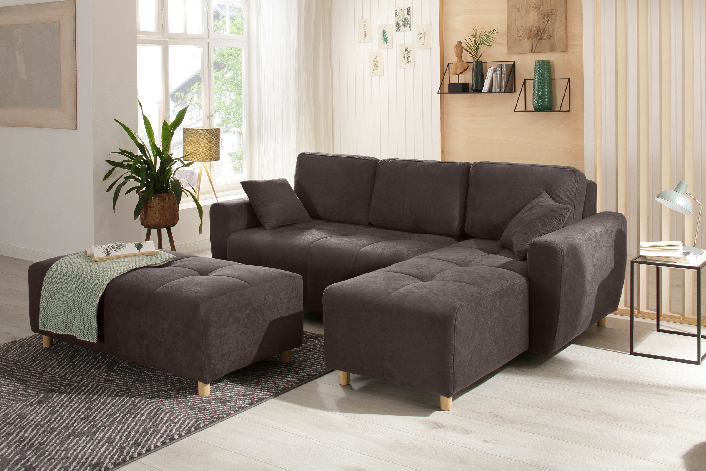 Home affaire Ecksofa »Scania L-Form«, wahlweise mit Bettfunktion und Bettka günstig online kaufen