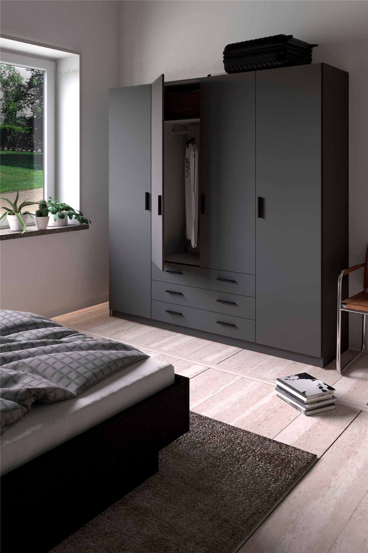 INOSIGN Kleiderschrank »Sprint Drehtürenschrank, Aufbewahrung Kasten Schrank Stauraum«, Breite 98,5/147 oder 195,5 cm, je mit Einlegeböden und Kleiderstange
