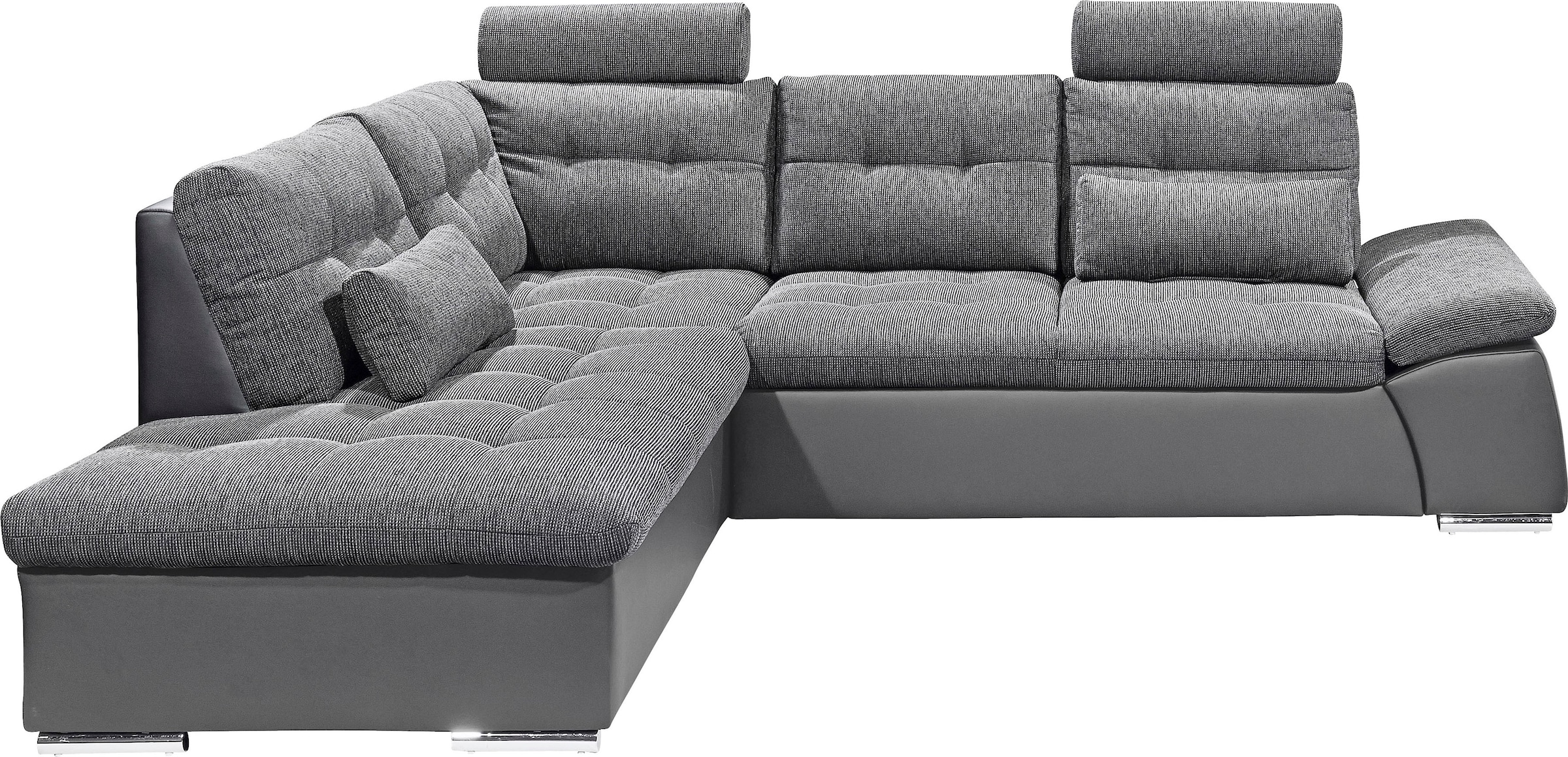 ED EXCITING DESIGN Ecksofa "Jakarta L-Form", mit Bettfunktion, Kopfstützen, günstig online kaufen