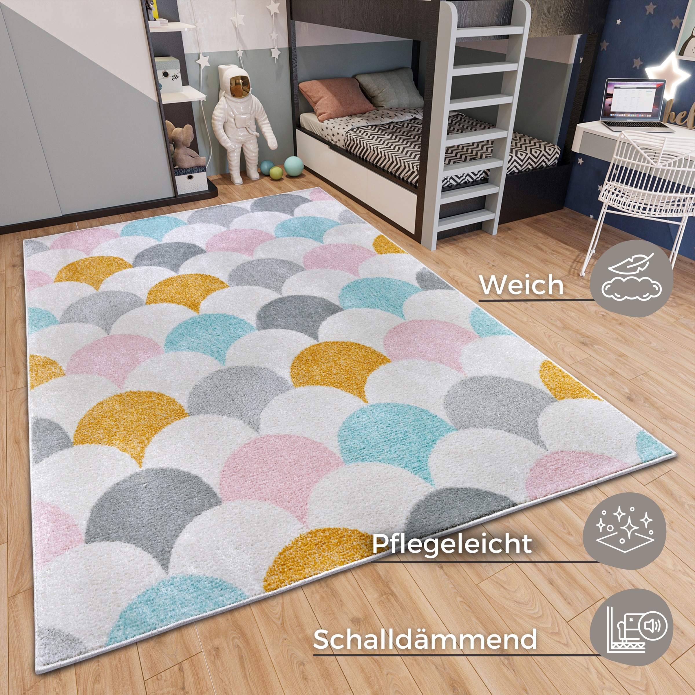 HANSE Home Kinderteppich »Adventures Cloudy«, rechteckig, 7 mm Höhe, Spielt günstig online kaufen