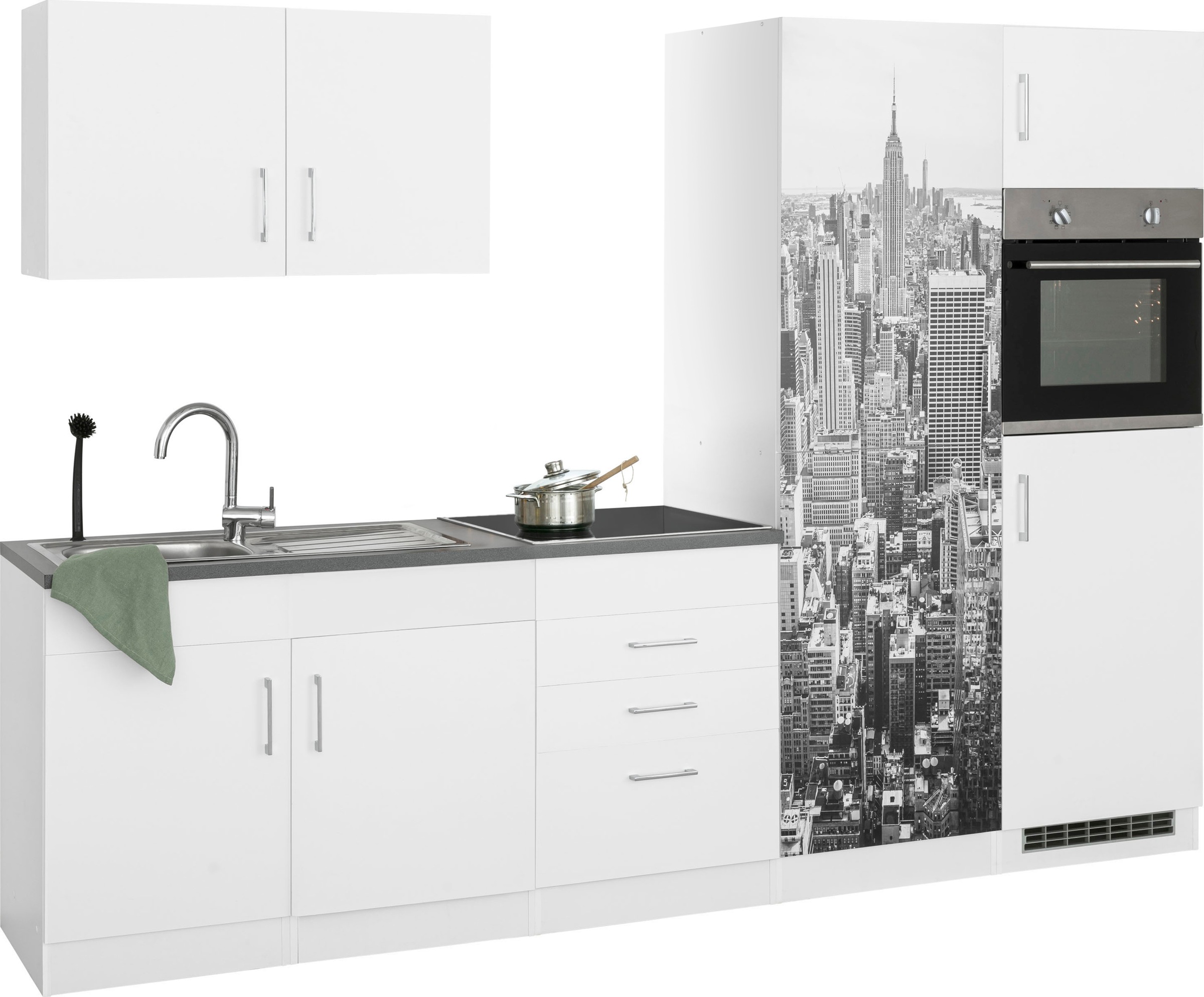 KOCHSTATION Küchenzeile »KS-Paris«, ohne E-Geräte, Breite 280 cm