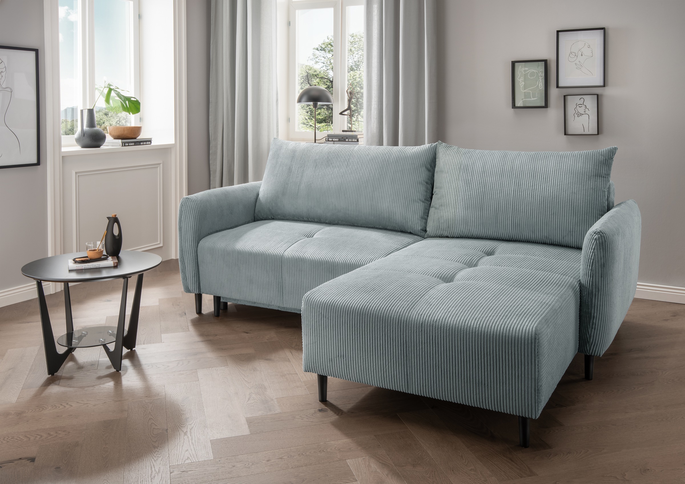INOSIGN Ecksofa »Mara, L-Form, aktueller Cord Bezug und tolle Farben, schma günstig online kaufen