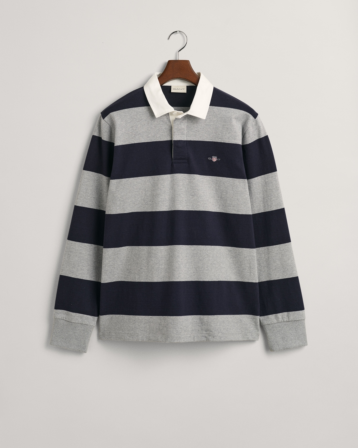 Gant Rugbyshirt »REG SHIELD BARSTRIPE HEAVY RUGGER«, mit Logostickerei auf der Brust