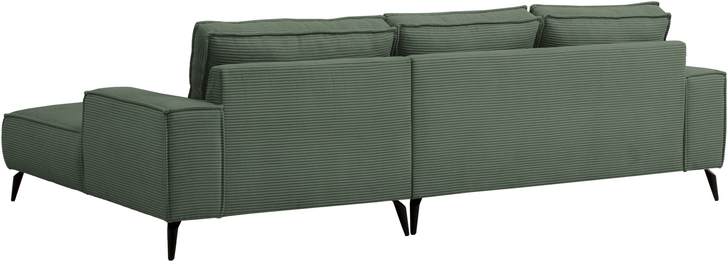 andas Ecksofa »TVINNU, L-Form in Cord, Sofa«, wahlweise Recamiere rechts/links, schwarze Füße, bequemer Sitzkomfort