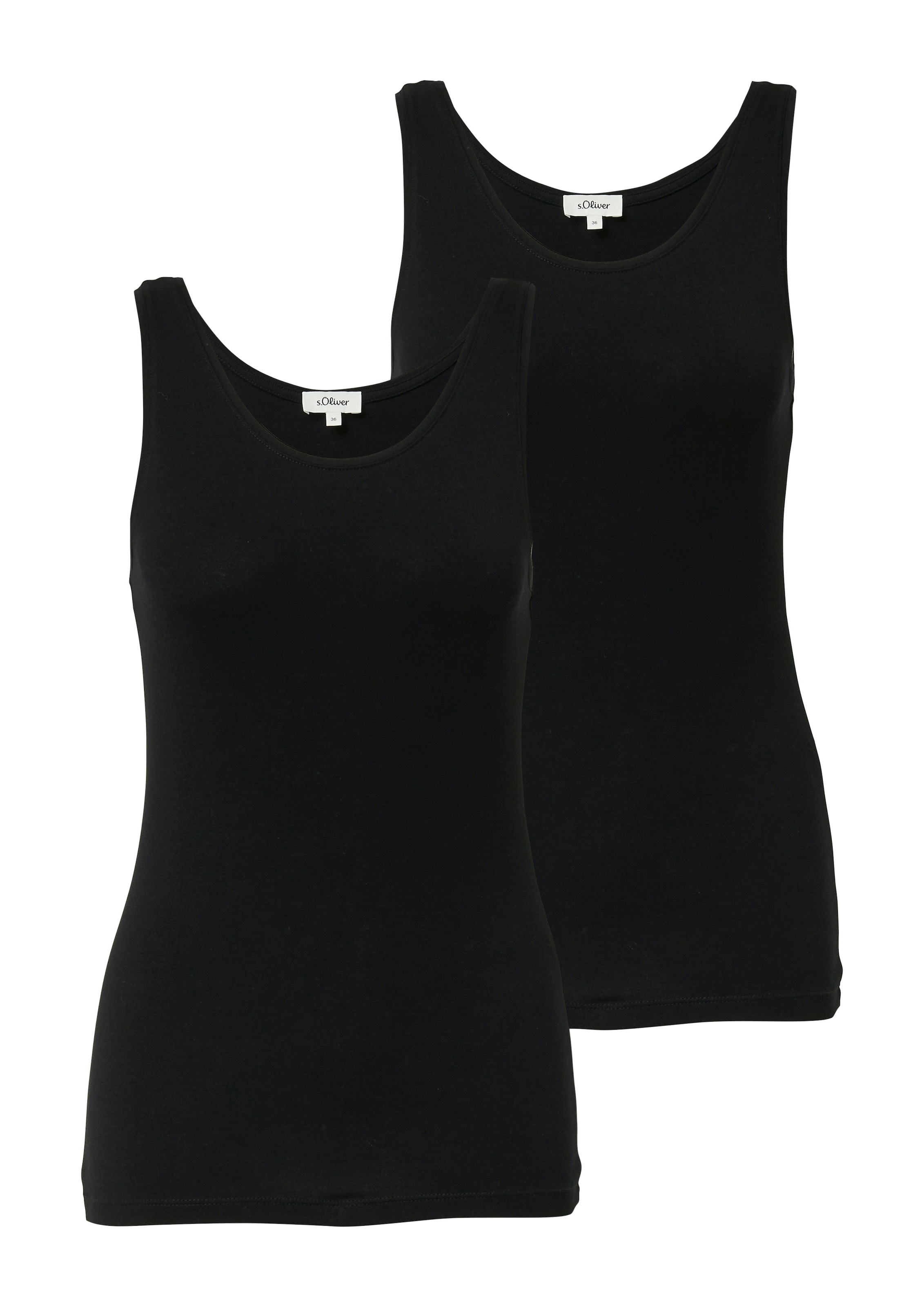 s.Oliver Tanktop 2 Stk. 2-er Pack, Sommertop, mit Stretch