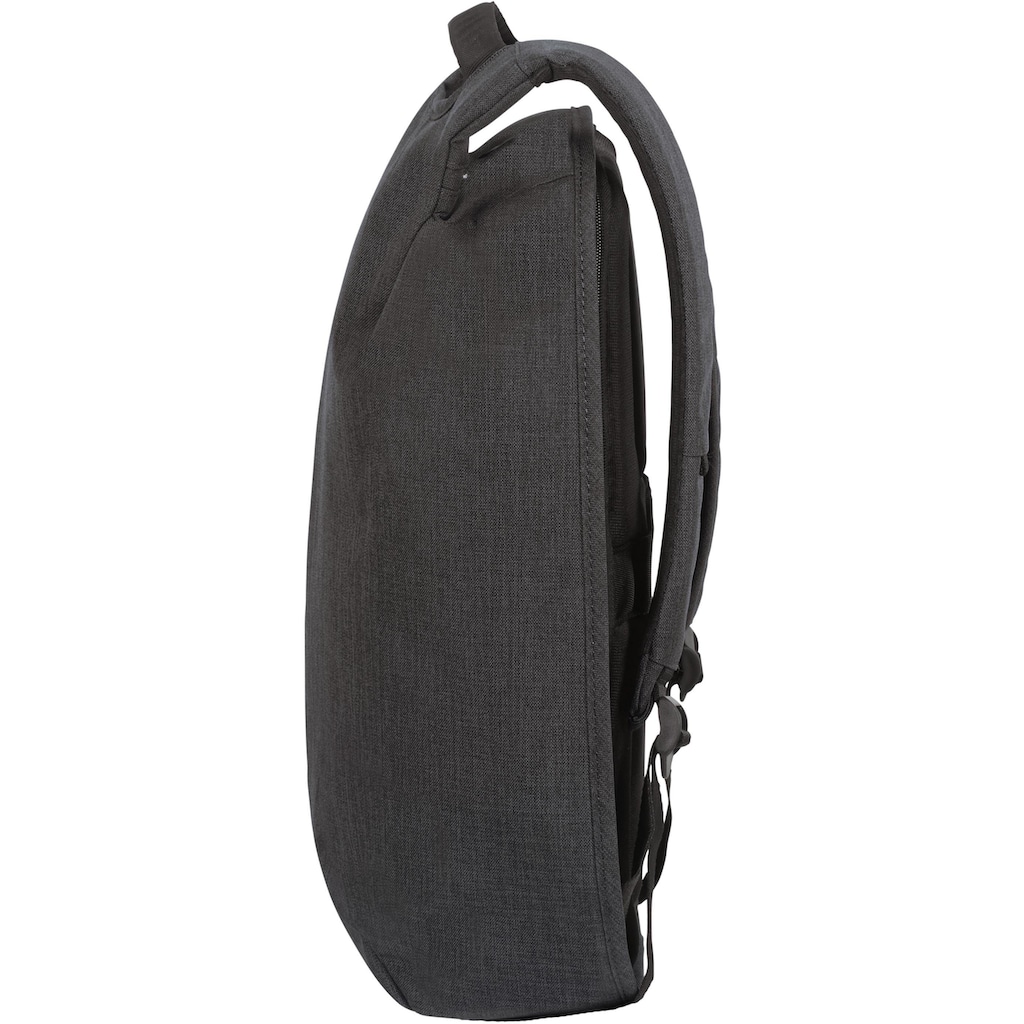 Samsonite Laptoprucksack »Securipak, black steel«, Reflektoren, Freizeitrucksack Schulrucksack Cityrucksack USB-Schleuse