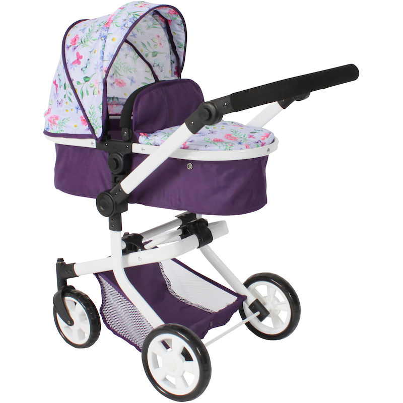 CHIC2000 Kombi-Puppenwagen »Mika« mit schwenkbaren Vorderrädern Flowers lila