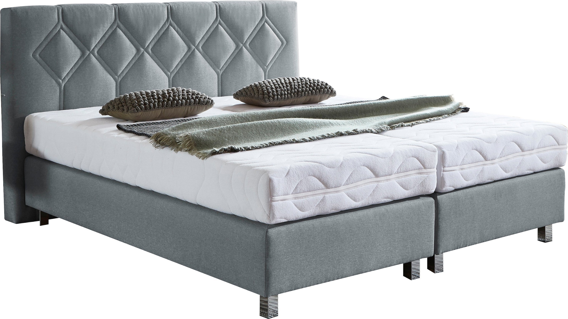 WESTFALIA SCHLAFKOMFORT Boxspringbett »Phönix« grey