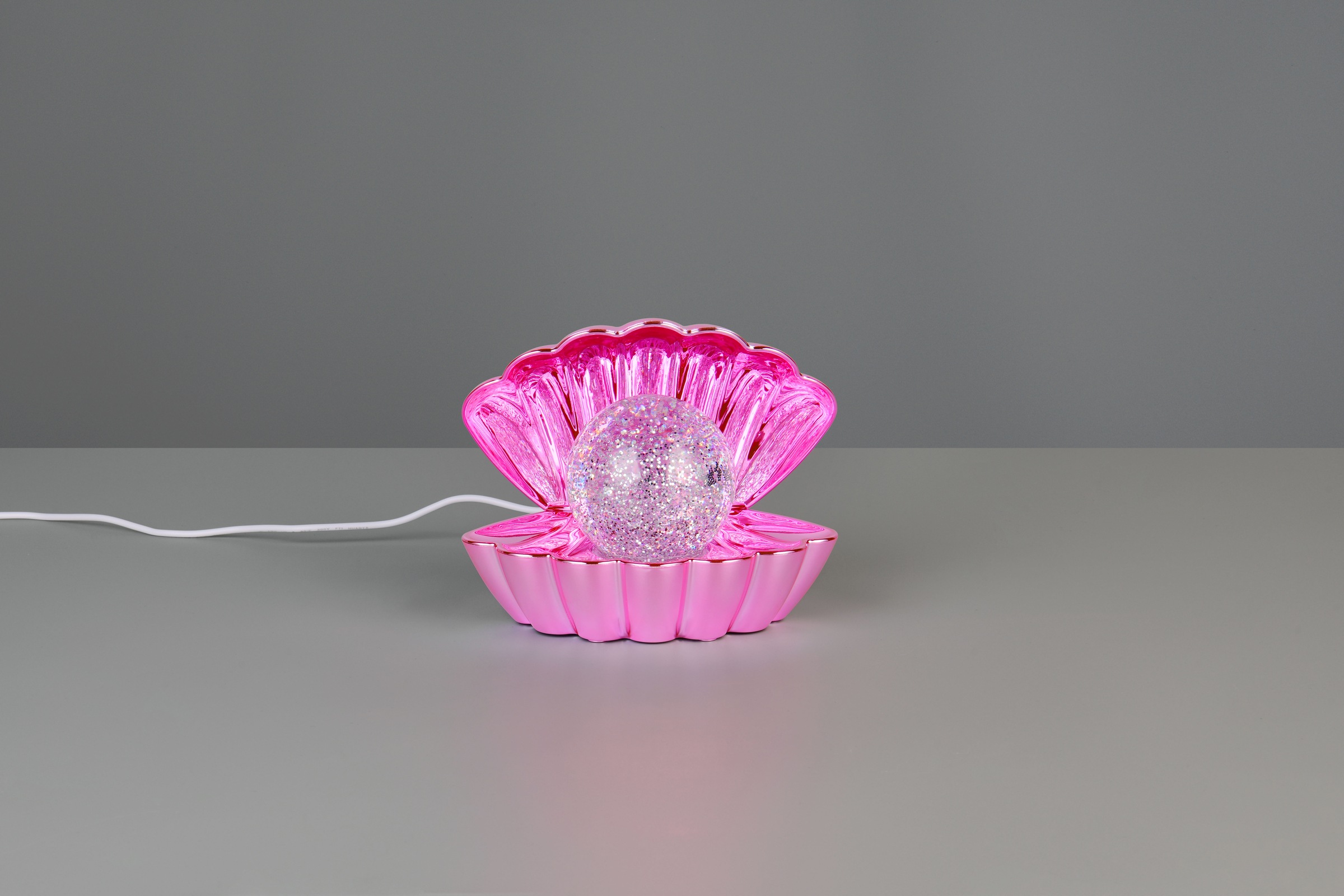 REALITY Leuchten LED Tischleuchte »SHELLY, Deko Tischlampe in Muschelform mit RGB Farbwechsel, 0,8W 15Lm« LED-Board 1 Stk. RGB Muschel Tischlampe mit Glitzerkugel und Farbwechsel inkl USB-Ladekabel