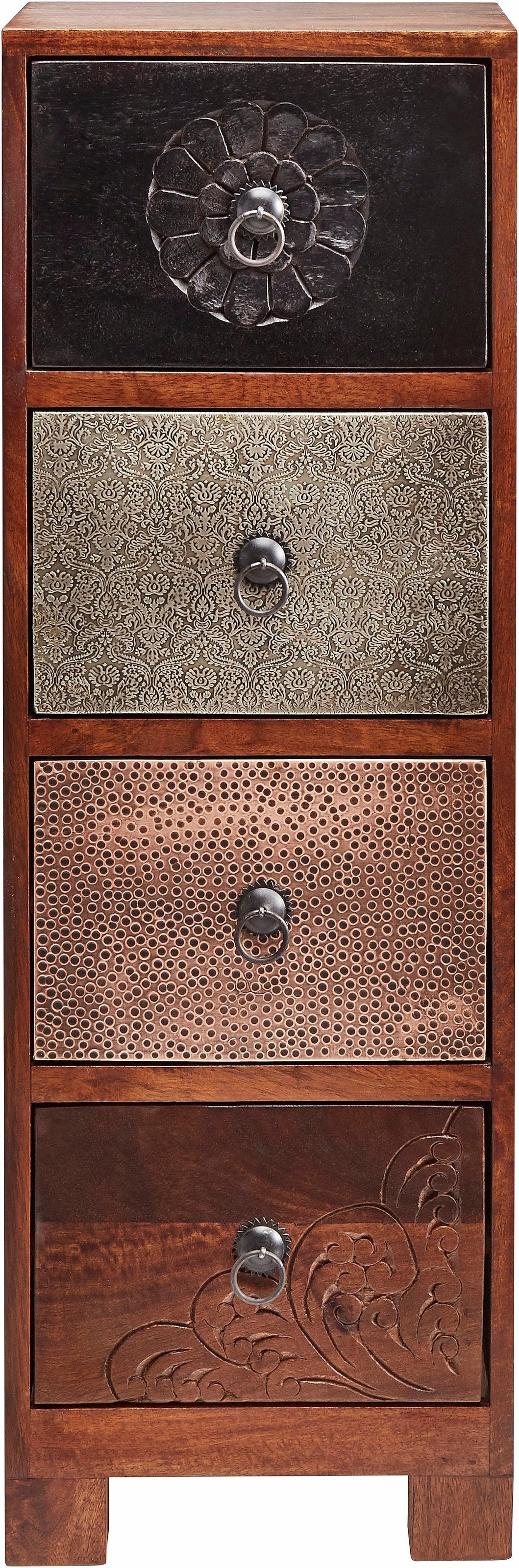 Home affaire Kommode »Mahar«, Breite 30 cm mit Metallfronten