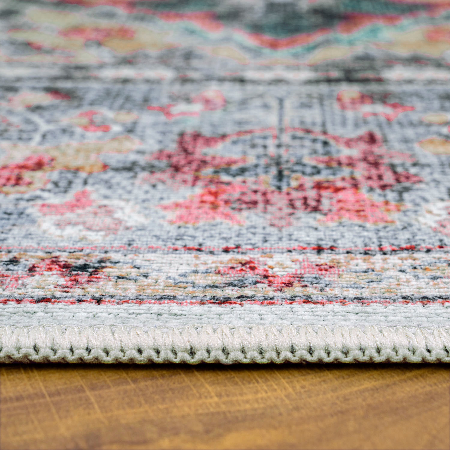 Paco Home Teppich »Lyon 334«, rechteckig, 4 mm Höhe, Kurzflor, Orient-Optik, Vintage Design, waschbar