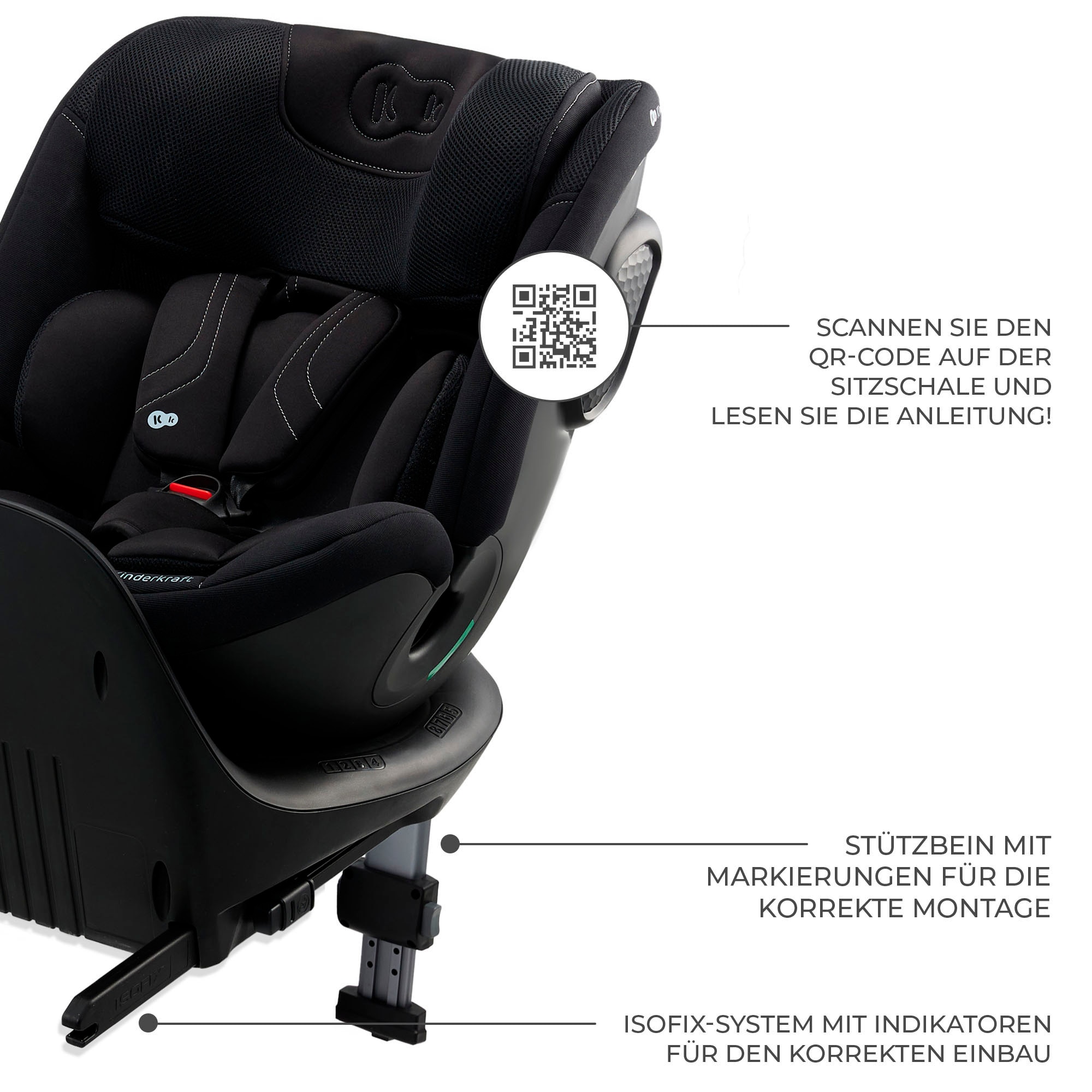 Kinderkraft Autokindersitz »XRIDER 2 i-Size« Klasse 0 / 1 / II / III (bis 36 kg) 360° – drehbarer Kindersitz